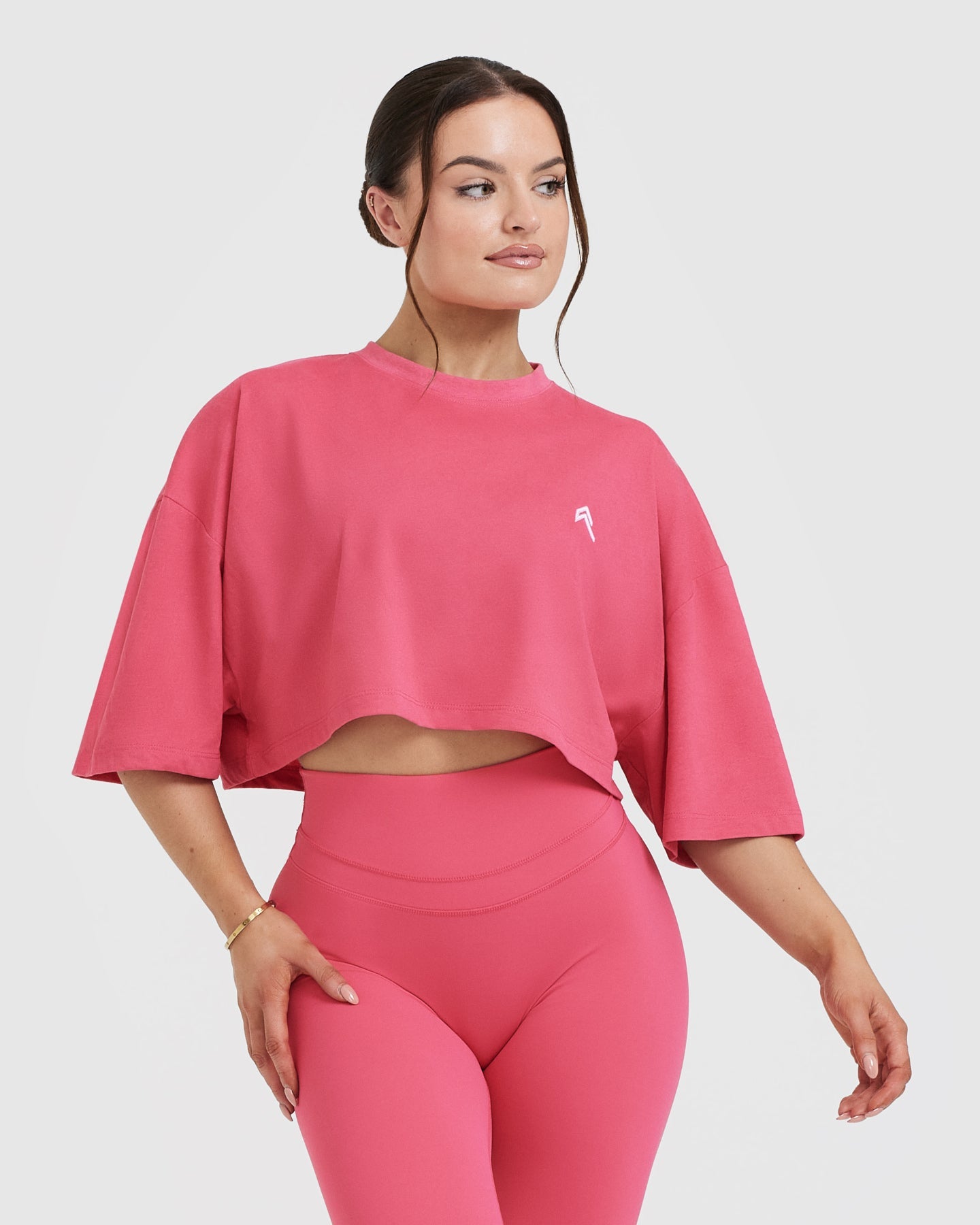Velvet Pink Classic Relaxed Fit Crop Lightweight T-Shirt for Women - Casual Summer Outfit, Lounge Wear, and Street Style Fashion