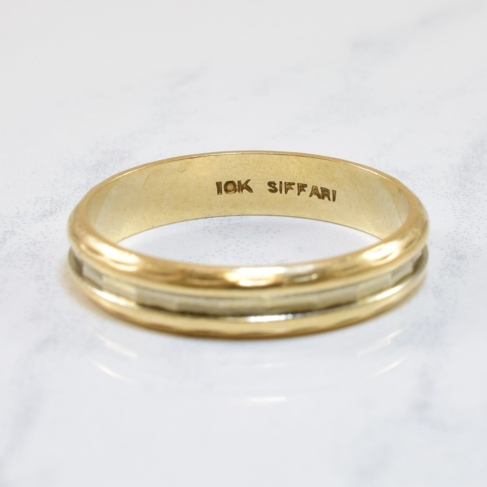 10K Yellow Gold Textured Ring for Women - Size 8.5 - Elegant Stackable Band for Everyday Wear, Gift Giving & Special Occasions