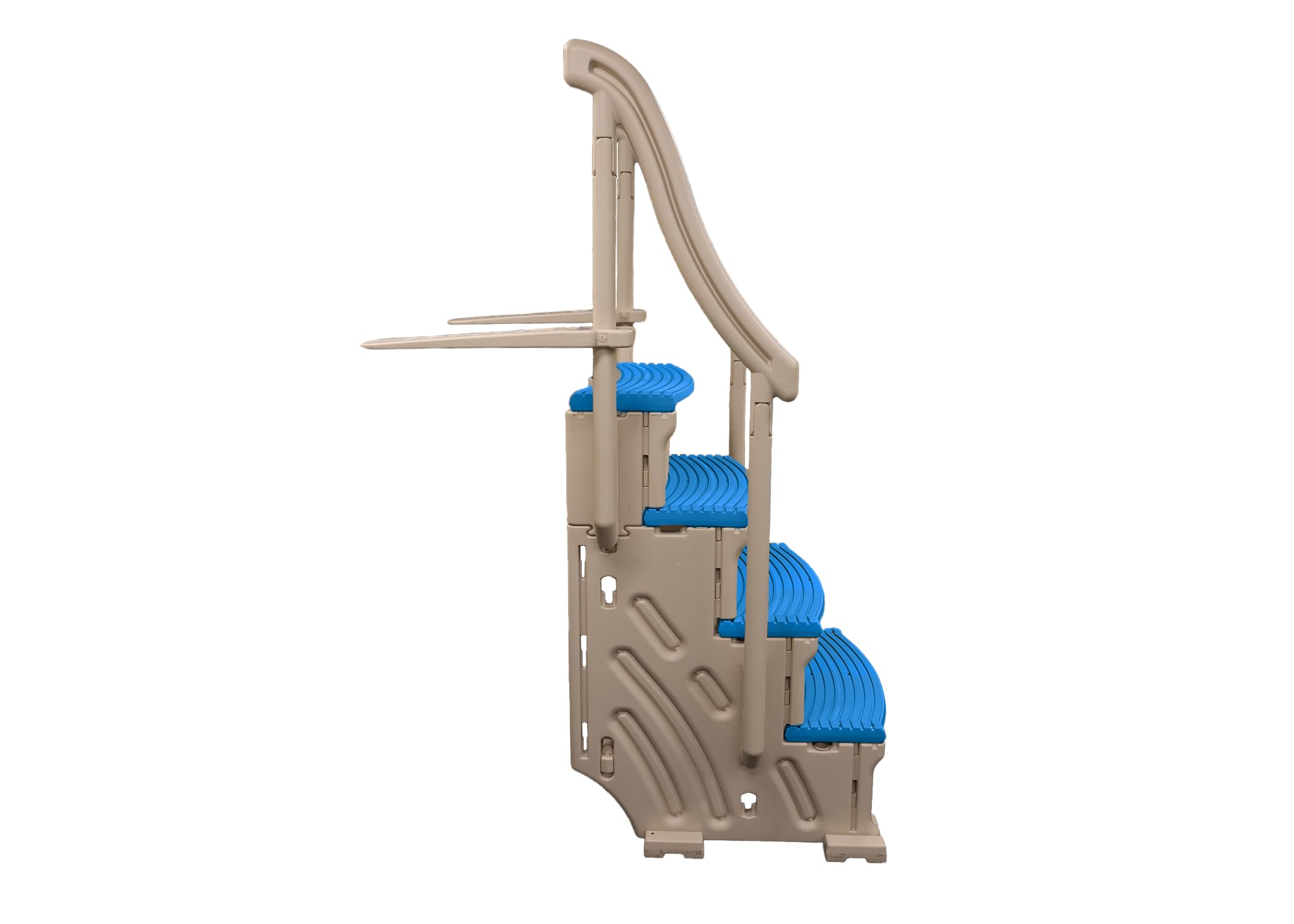 Confer Plastics Above Ground Pool Step with Non-Slip Blue Treads - Easy Drop-In Installation for Safe Pool Entry & Exit | Perfect for Inground & Above Ground Pools, Backyard Swimming Pools, and Family Pool Safety
