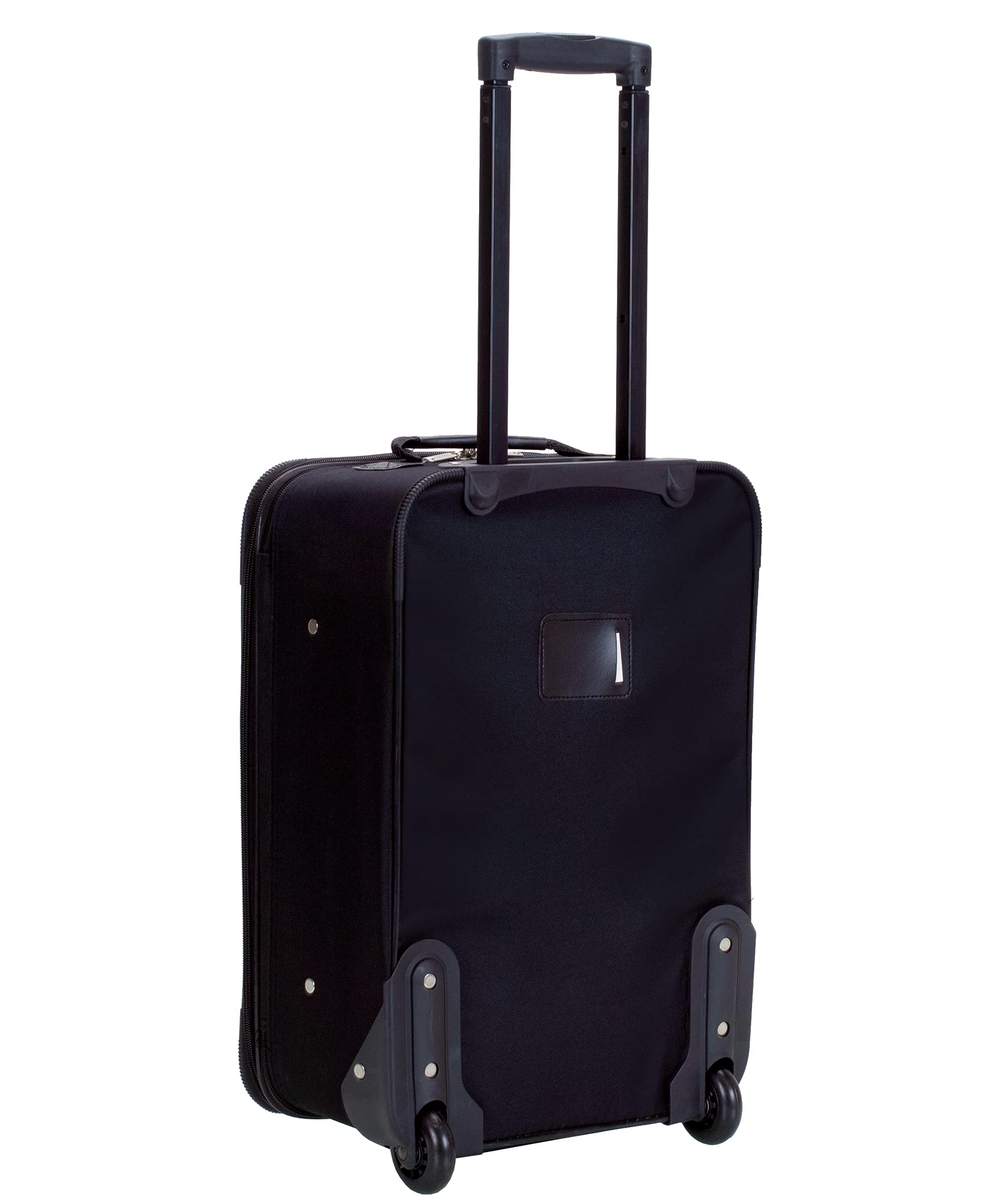 Rockland Fashion Softside Upright Luggage Set - 2-Piece (14/19 Inch) Black & Gray Carry On Suitcase for Travel, Business Trips & Vacations | Lightweight Durable Spinner Luggage with Smooth Wheels