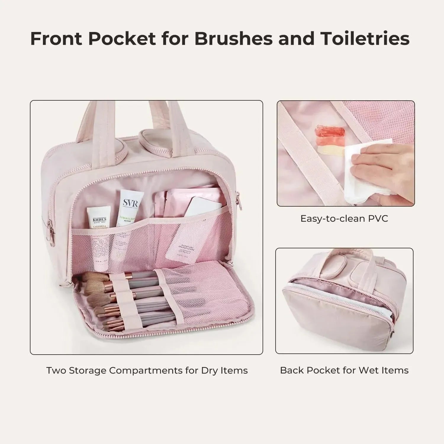 Premium Hanging Toiletry Bag for Travel - Waterproof Cosmetic Organizer with Multiple Pockets - Perfect for Camping, Gym, and Business Trips