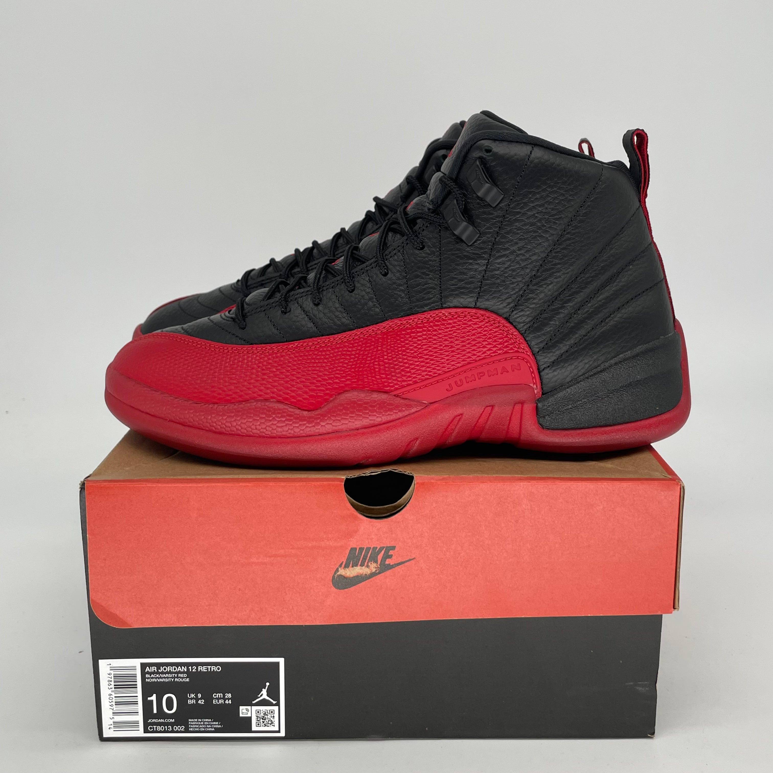 Original Air Jordan 12 Retro 'Flu Game' Basketball Shoes - Men's Size 10/Women's 11.5 (CT8013-002) - Perfect for NBA Games & Streetwear Fashion