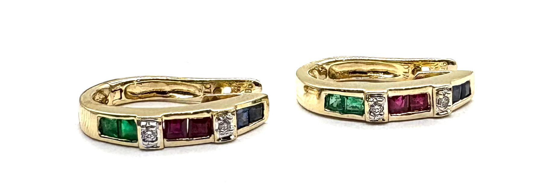 14K Yellow Gold Multi-Colored Stone Earrings for Women - Elegant Dangle Earrings for Parties, Weddings & Everyday Wear