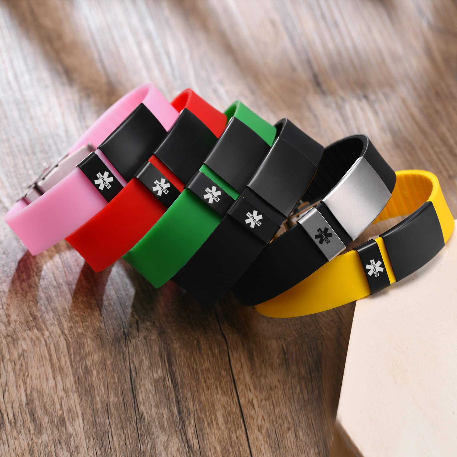 VNOX Custom Medical Alert Bracelet for Men & Women - Engraved Stainless Steel Sport ID Bracelet for Allergies, Diabetes & Emergency Info | Perfect for Running, Hiking & Outdoor Activities