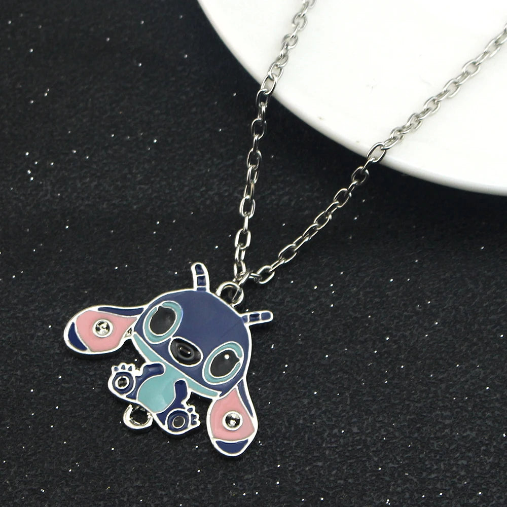 Disney Lilo & Stitch Heart Necklace - Cute Cartoon Jewelry for Women & Girls - Perfect Gift for Disney Fans, Cosplay & Everyday Wear
