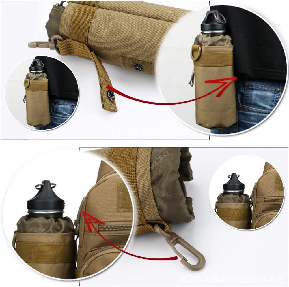 TEGOOL Tactical Water Bottle Sleeve Bag - Army Green Holder Pouch for Outdoor Hiking, Camping, and Military Use