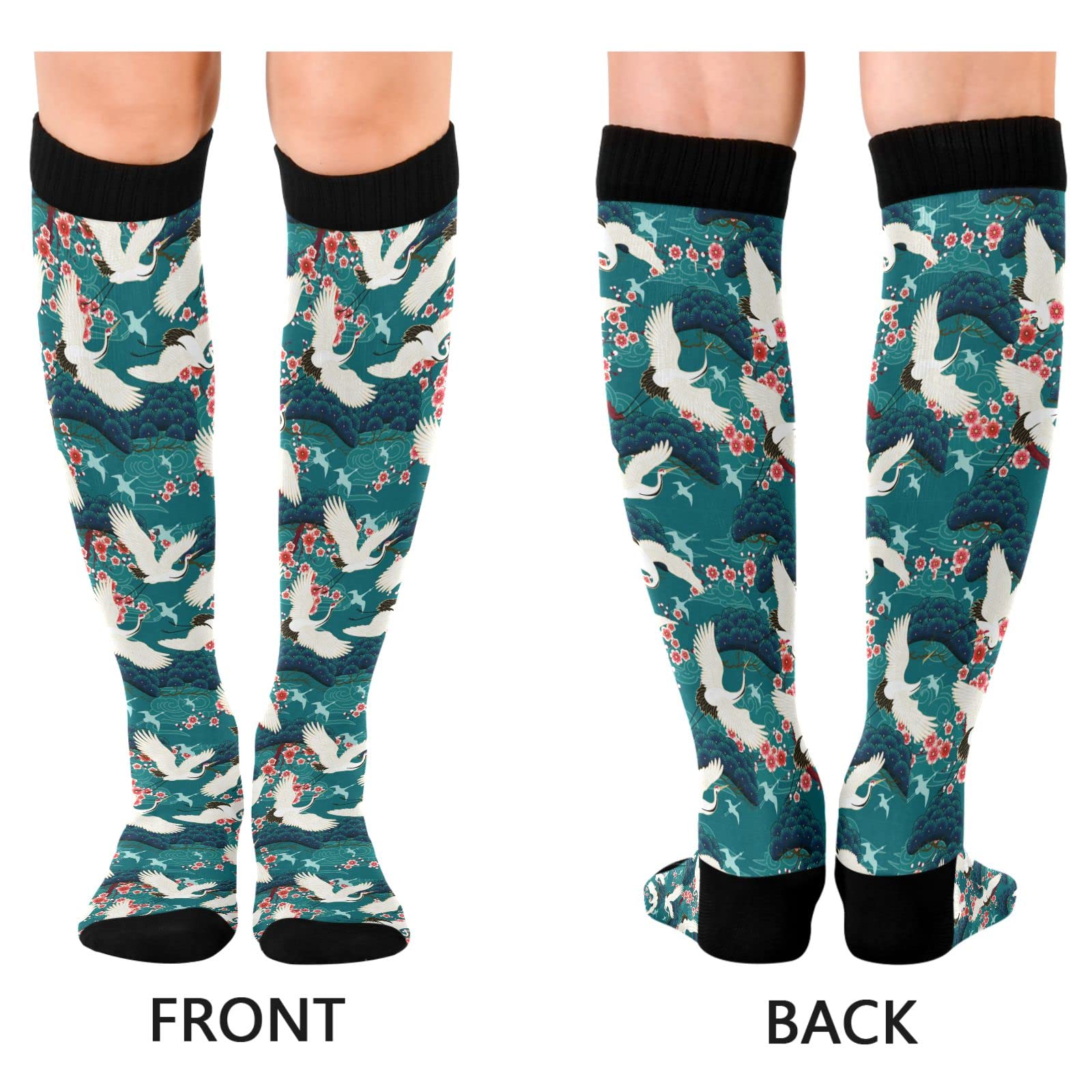 JUNZAN Magnolia Grey Compression Socks for Women & Men - Medical Grade Circulation Support Socks for Running, Cycling, Nursing & Travel - Improve Blood Flow & Reduce Swelling During Workouts & Long Shifts