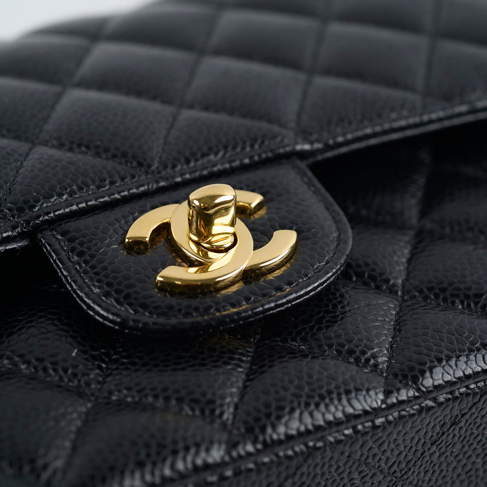 Chanel Medium M/L Caviar Classic Flap Black 24 Series Handbag - Luxury Designer Shoulder Bag for Women, Perfect for Work, Evening Events & Special Occasions