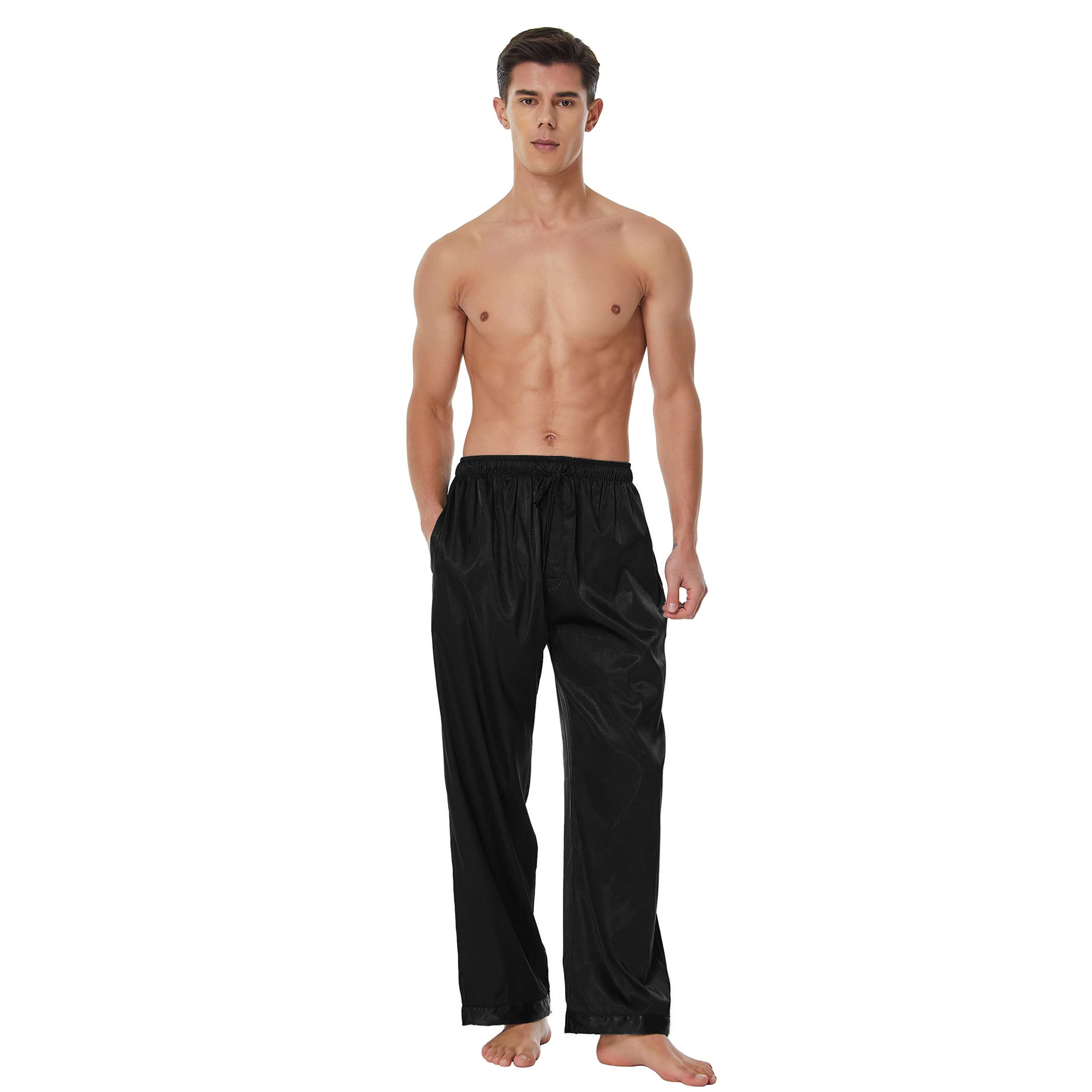Premium 100% Mulberry Silk Pajama Pants for Men - Luxurious Sleepwear & Lounge Pants for Comfortable Nightwear, Home Relaxation and Gift Giving