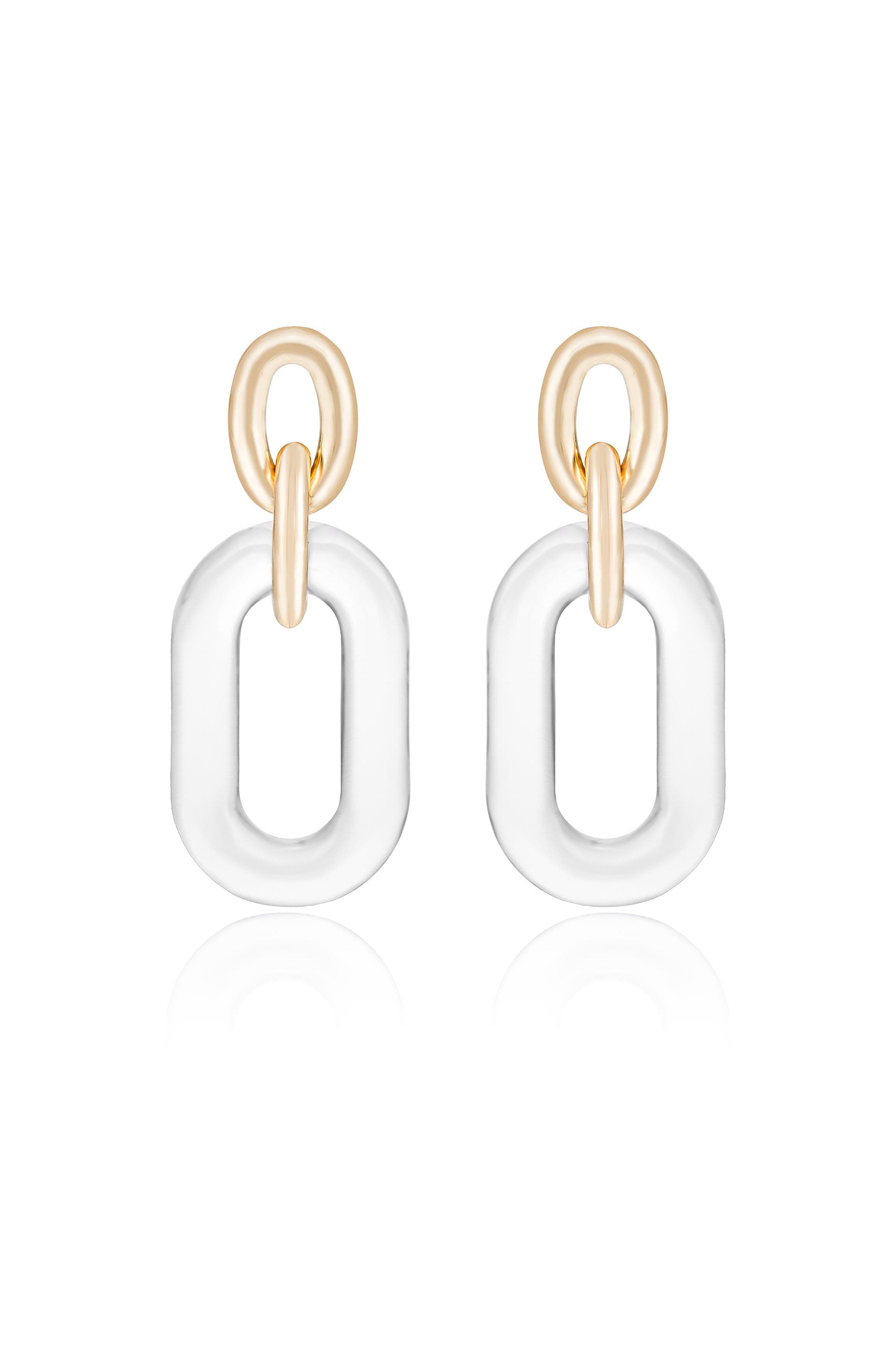 Clear Resin Oval Paperclip Earrings - Lightweight Dainty Jewelry for Women, Girls | Perfect for Office, Party & Everyday Wear