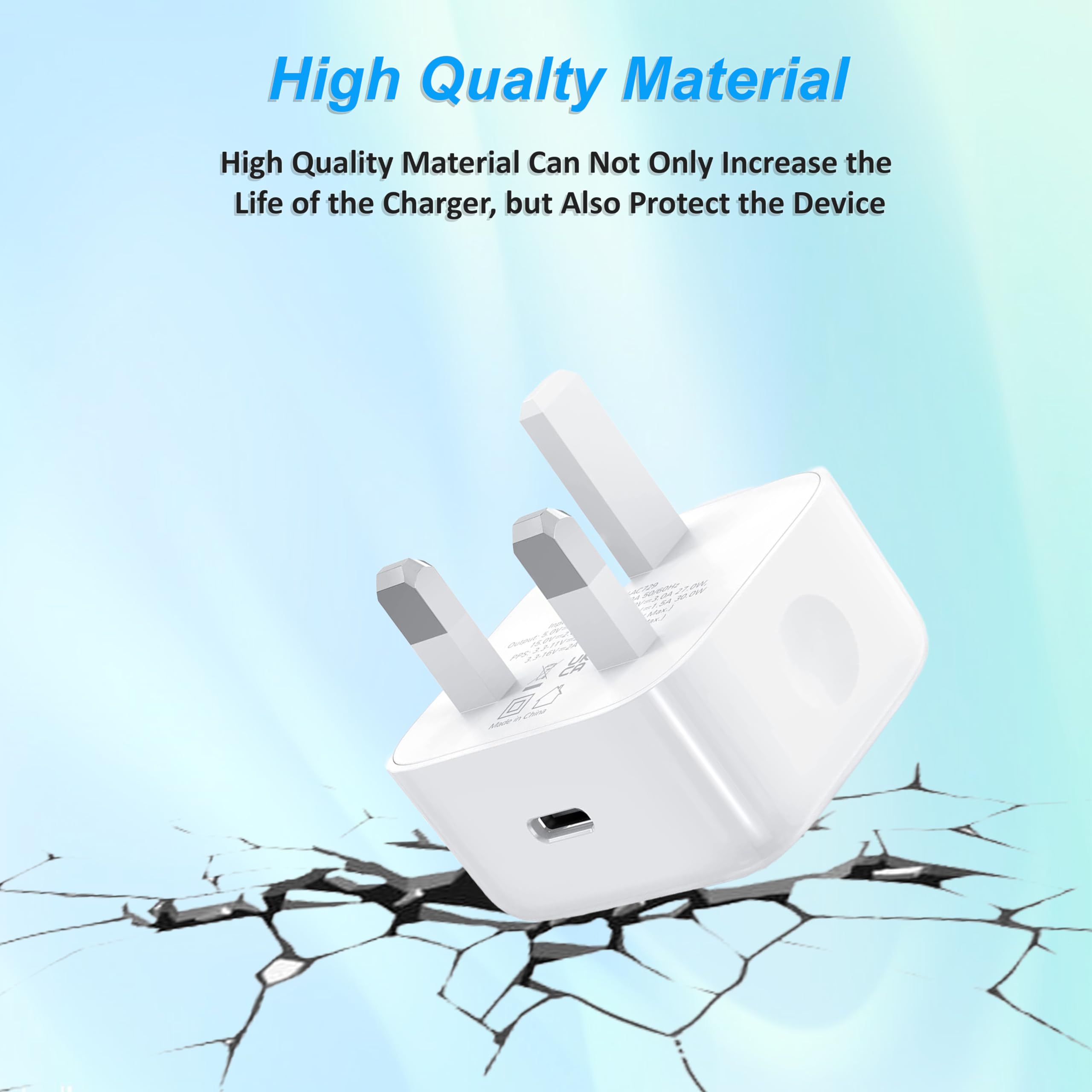 2023 Upgraded 20W USB C Fast Charger PD Plug with 3M Type-C Cable - Quick Wall Charger Compatible with iPhone 14/14 Pro/14 Pro Max/13/12/11/X - Perfect for Home, Office & Travel Charging