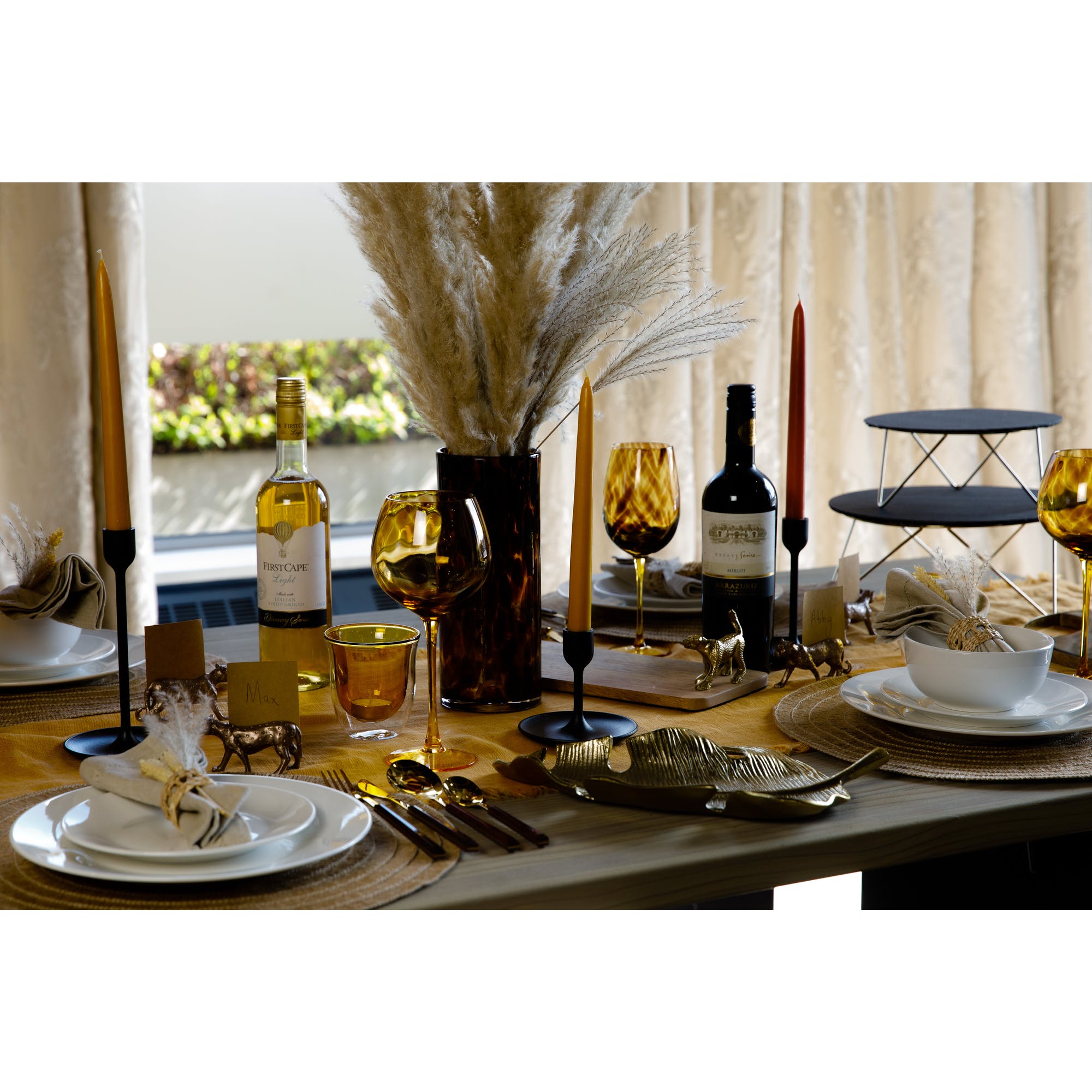 Artisà 2-Tier Slate Serving Platter - Elegant Cheese & Charcuterie Board for Entertaining & Party Appetizers
