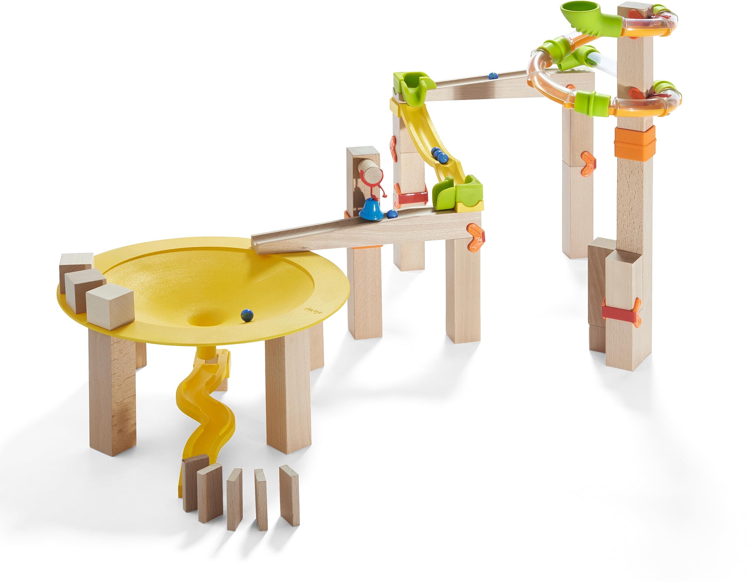 Premium HABA Ball Track Basic Pack Funnel Jungle - German-Made Wooden Marble Run Toy with Plastic Elements for Kids | STEM Learning Toy for Toddlers & Preschoolers | Perfect for Indoor Playrooms, Daycares & Montessori Classrooms