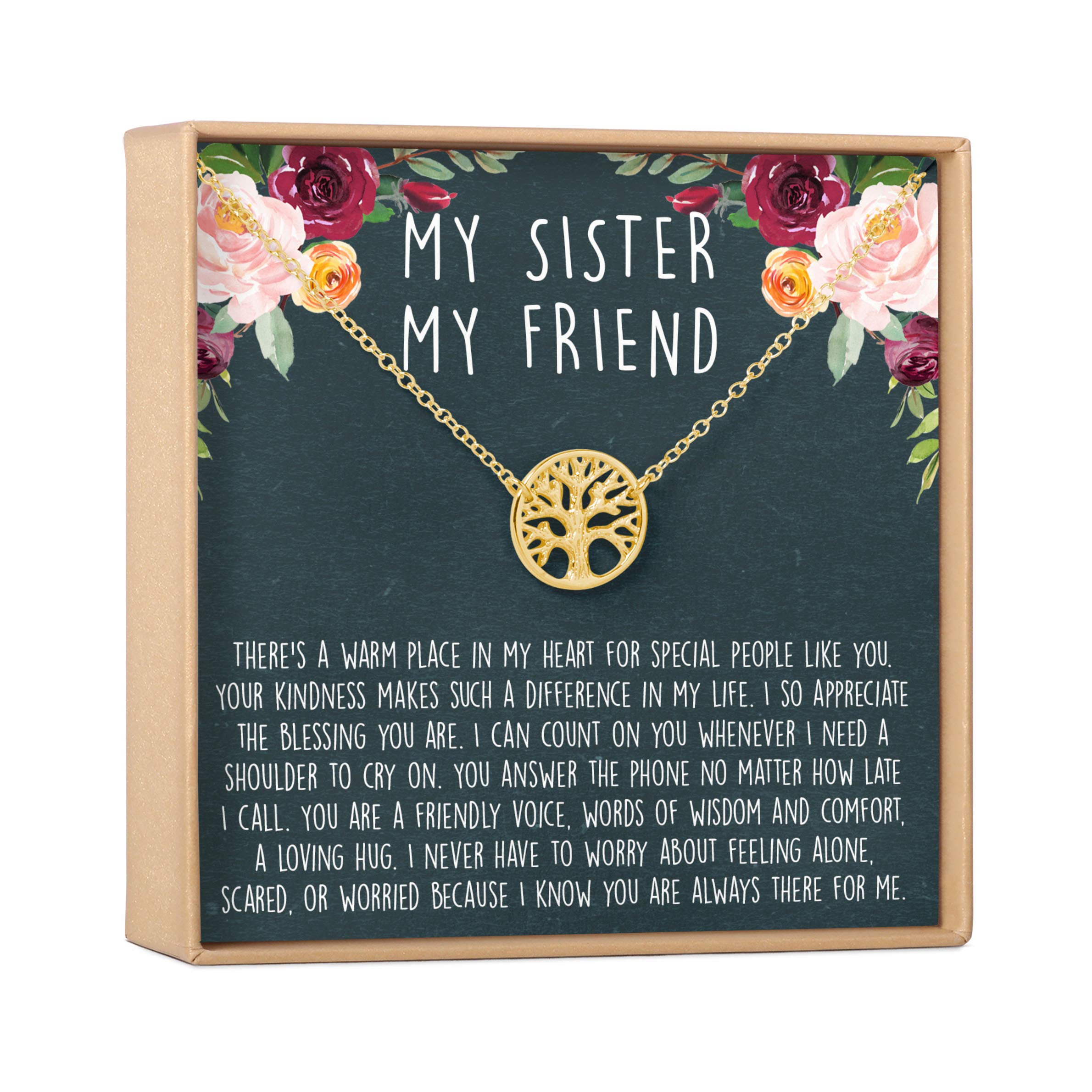 Sister Necklace Gift Set - Heart Shaped Jewelry with Greeting Card for Birthday, Christmas, Anniversary | Perfect for Sisters, Best Friends & Loved Ones
