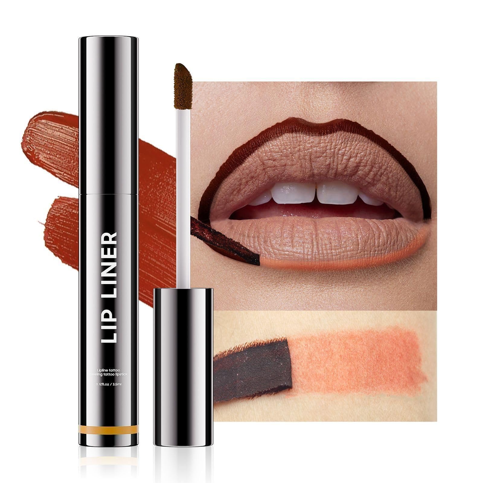 Long-Lasting Matte Lip Liner & Peel Off Lip Stain - Waterproof Nourishing Lip Tint Tattoo for Vibrant Lip Color, Moisturizing & Smudge-Proof (Nude) | Perfect for Parties, Date Nights & Everyday Wear