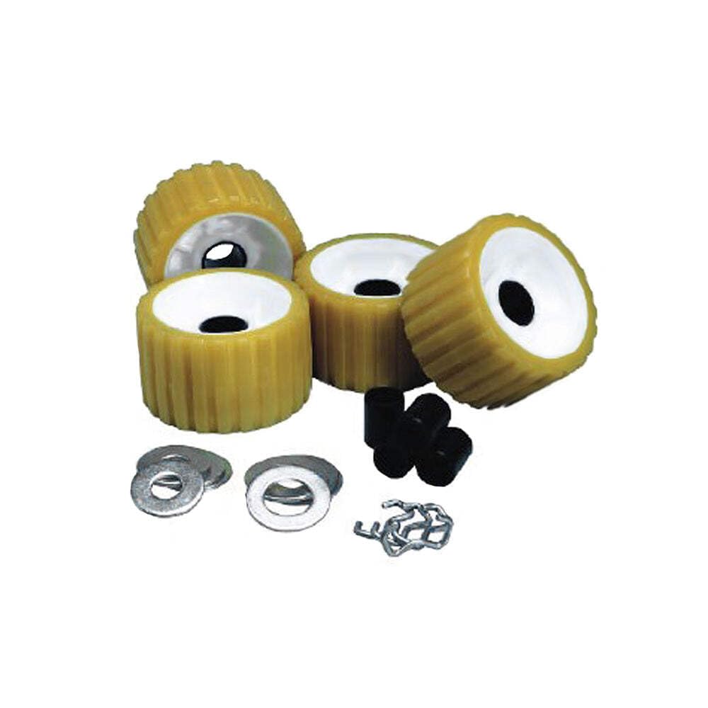 Ribbed Roller Kit - Yellow TPR Massage Roller for Deep Tissue Therapy, Muscle Recovery & Pain Relief - Perfect for Athletes, Gym Enthusiasts & Physical Therapy