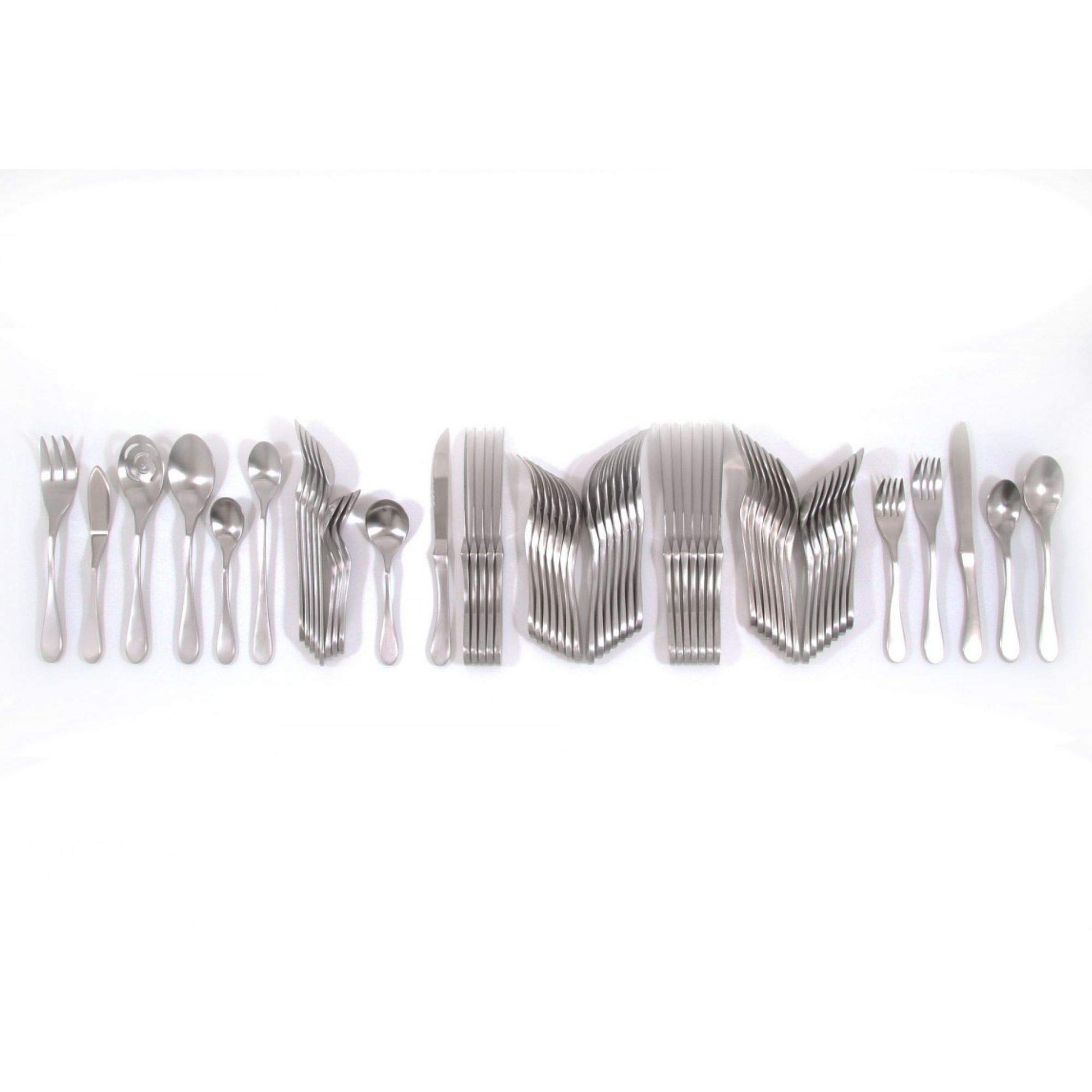 KNORK Original Matte Flatware 61-Piece Set - Service for 8 People - Premium Stainless Steel Cutlery Set for Dining, Entertaining & Special Occasions