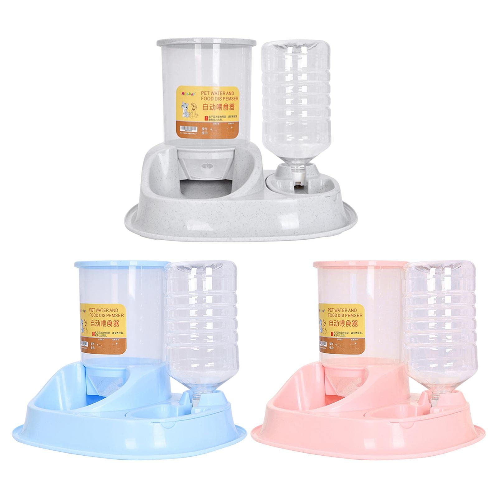 UJEAVETTE® 自动宠物饮水机喂食器 - 猫狗通用智能喂水喂食一体机，蓝色，适合家庭、办公室、旅行使用