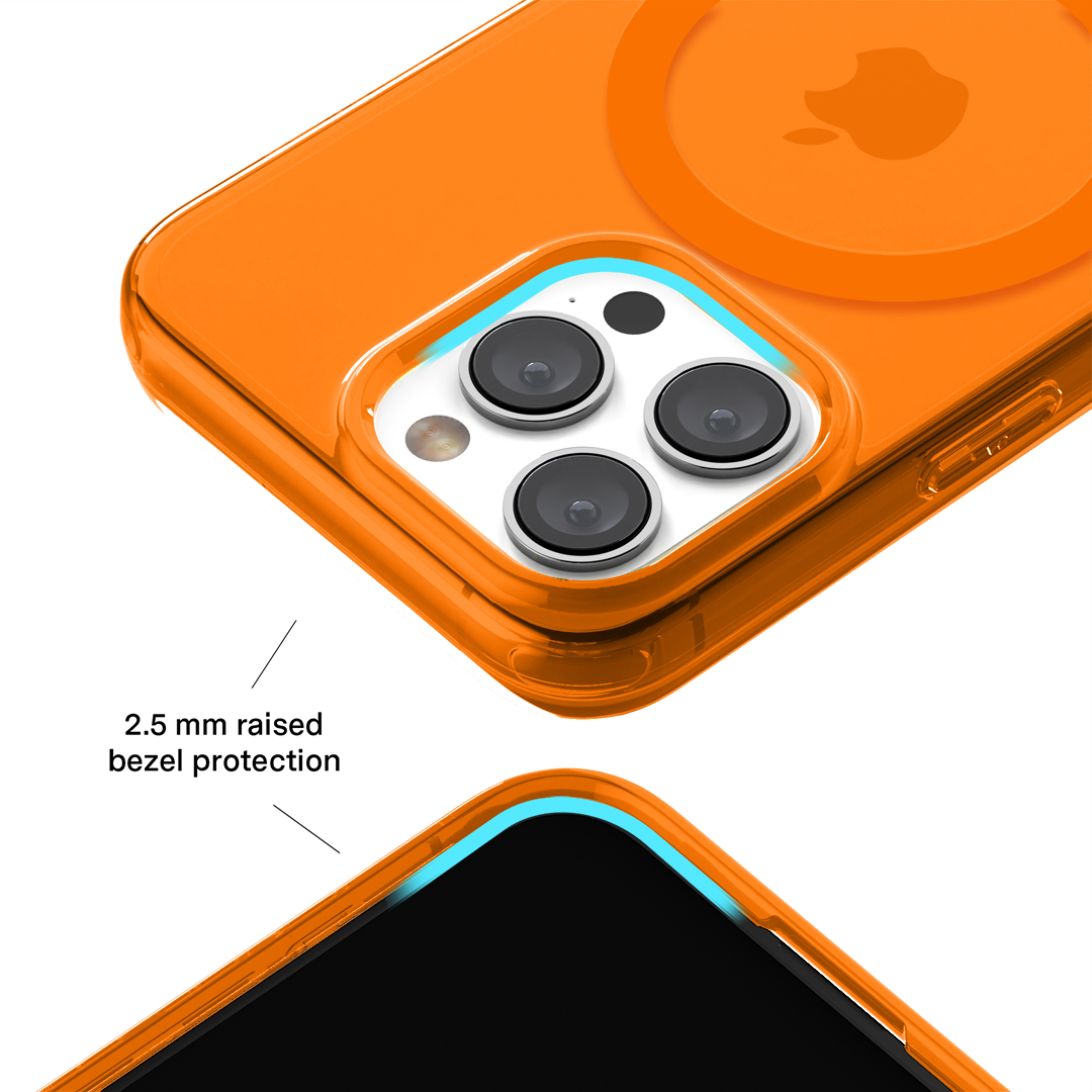 Neon Orange Clear iPhone Case - Shockproof & Scratch-Resistant Protective Cover for iPhone [Model] - Perfect for Outdoor Activities, Sports & Daily Use