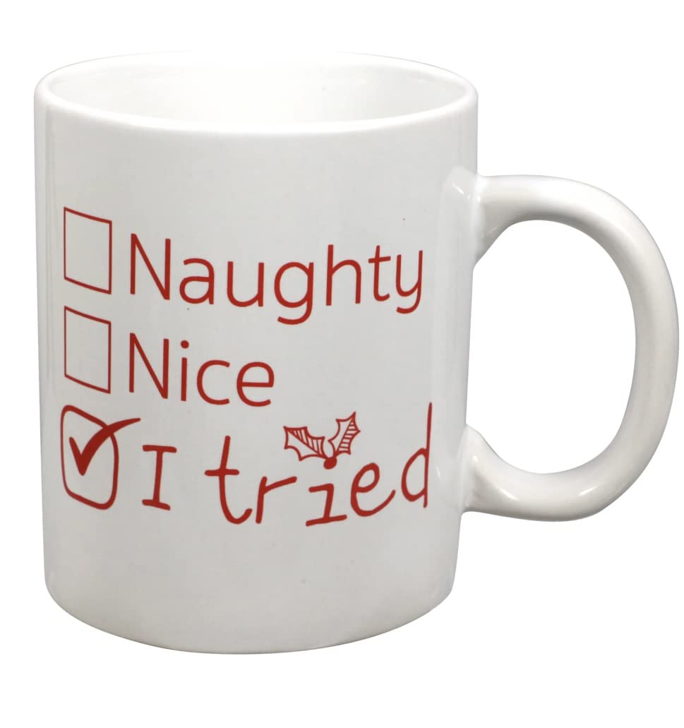 Festive Holiday Wishes Stoneware Coffee Mugs - Set of 2 (Tinsel & Jingle) - Perfect for Christmas Gifts, Hot Cocoa & Cozy Winter Mornings