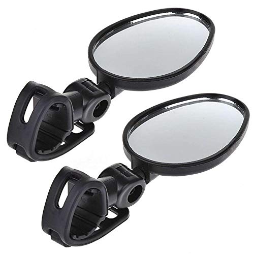 XCJ 2-Pack Bicycle Handlebar Mirrors - 360° Adjustable Rearview Mirror for Mountain Biking, Road Cycling & Commuting - Wide Angle Safety Mirror for Enhanced Visibility While Riding