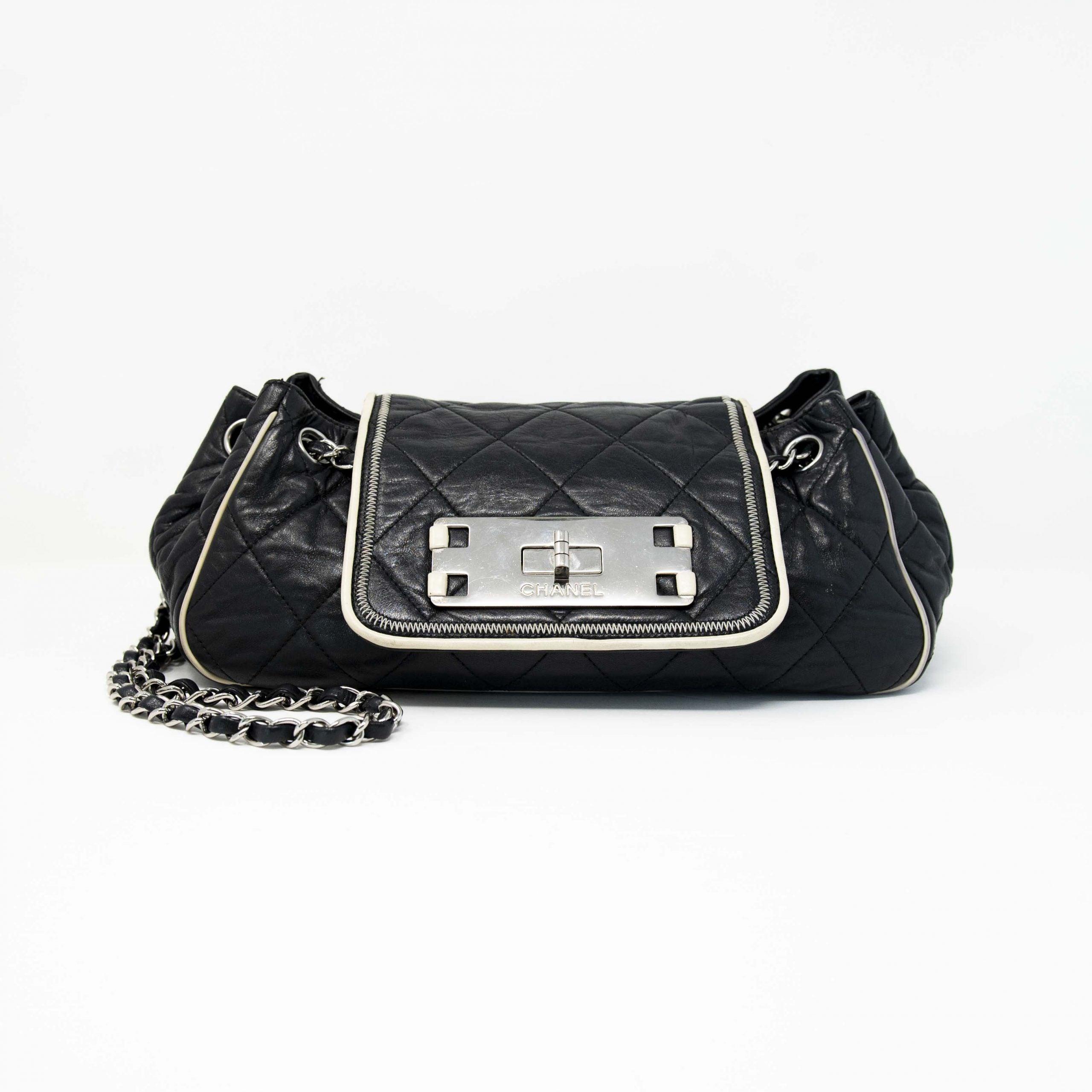 Chanel Black East West Mademoiselle Accordion Bag - Luxury Designer Crossbody Handbag for Women | Perfect for Evening Parties, Date Nights & Special Occasions