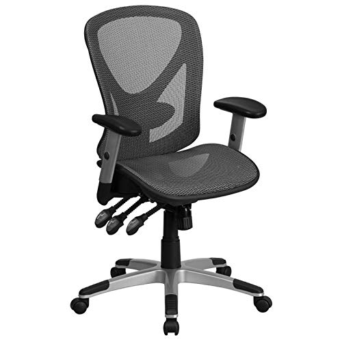 Scranton & Co Modern Gray Mid Back Swivel Office Chair - Ergonomic Desk Chair for Home & Office Workspace