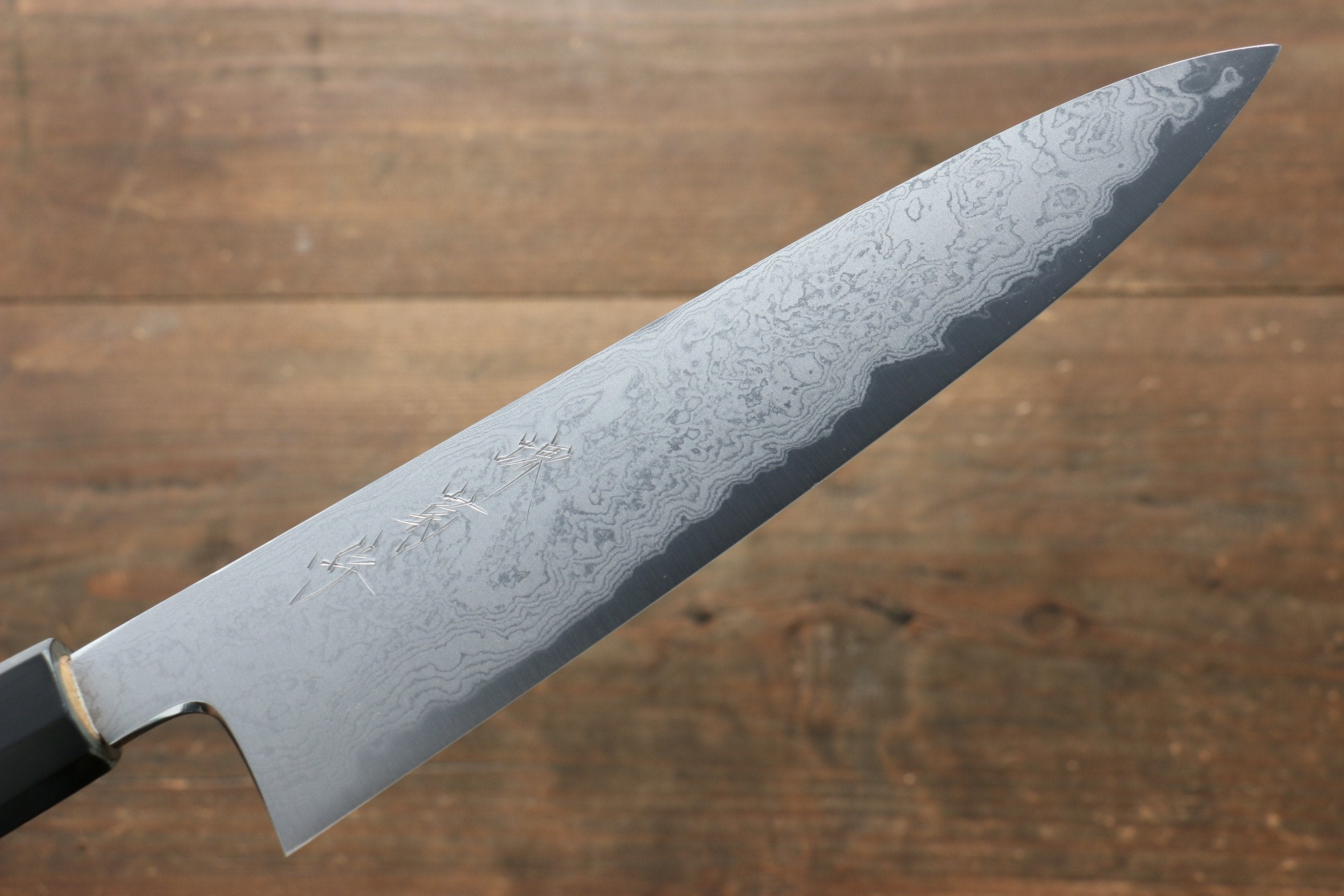 Premium Kikumori Blue Steel No.1 Damascus Gyuto Chef Knife 210mm - Japanese Magnolia Wood Handle - Perfect for Sushi, Meat Slicing & Professional Kitchen Use