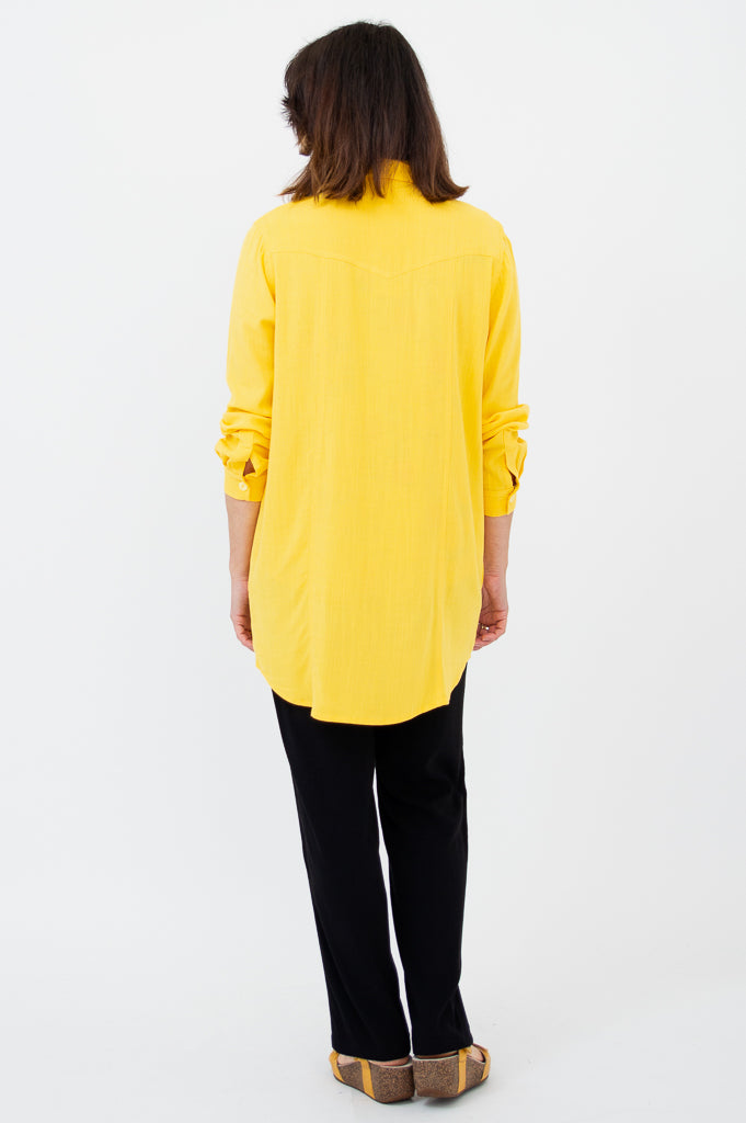 Jules Blouse - Stylish Wallflower Print Linen Bamboo Blend Women's Top for Casual Wear & Summer Outfits