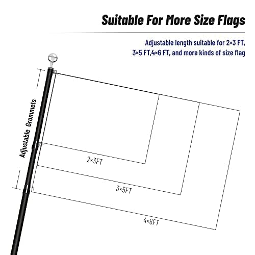 20FT Heavy Duty Telescoping Flag Pole Kit with 3x5 American Flag - 14 Gauge In-Ground Telescopic Flagpole for Residential & Commercial Use - Perfect for Outdoor Display in Yards, Gardens, and Patriotic Events