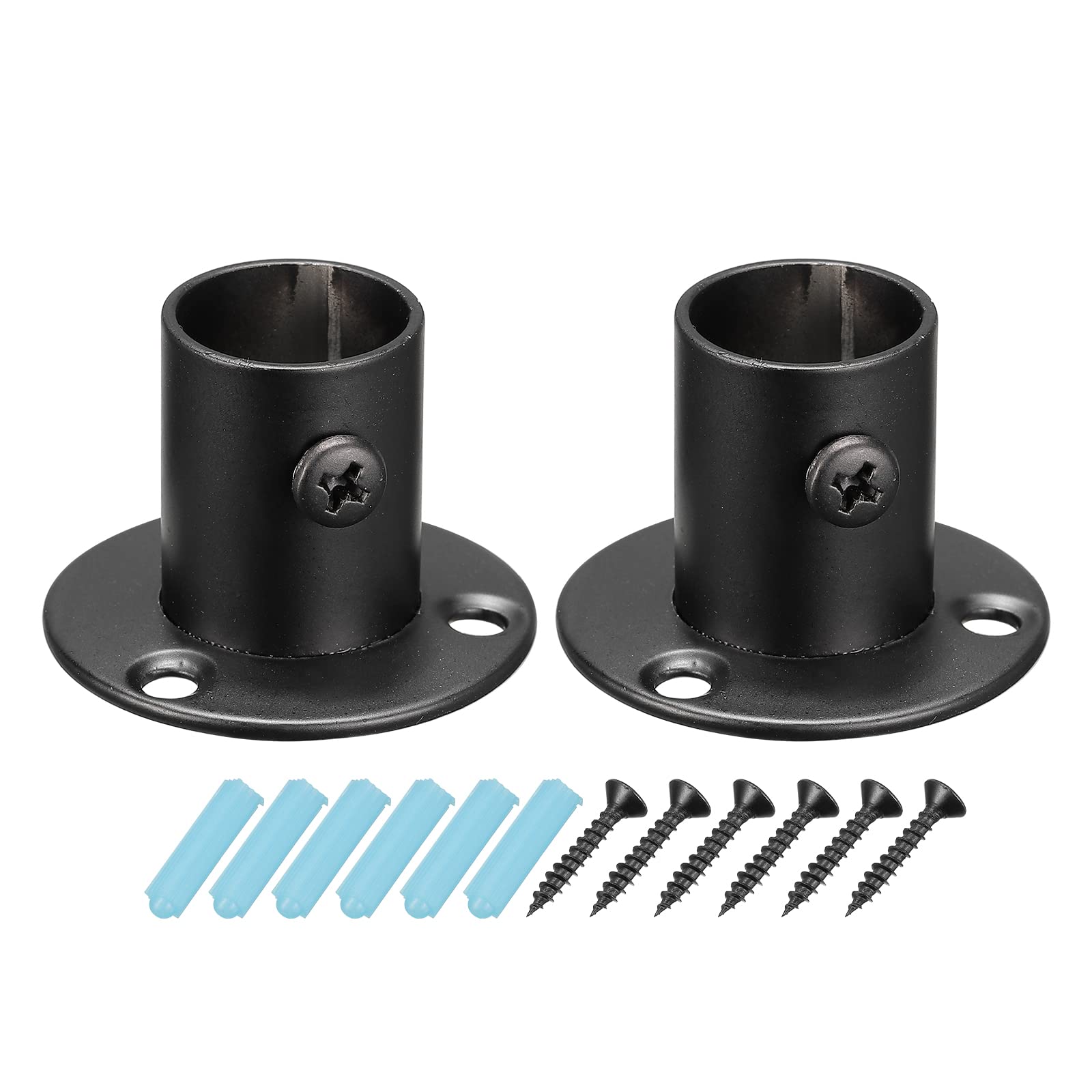 Stainless Steel Pole Socket Flange Bracket with Screws - 0.77