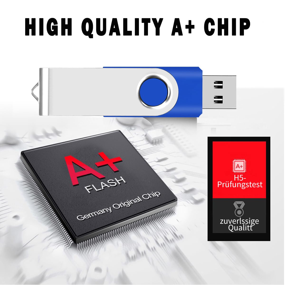 EASTBULL 50 Pack 2GB USB 2.0 Flash Drives Bulk - Metal Swivel Thumb Drives for Data Storage, File Transfer, School, Office & Business Use