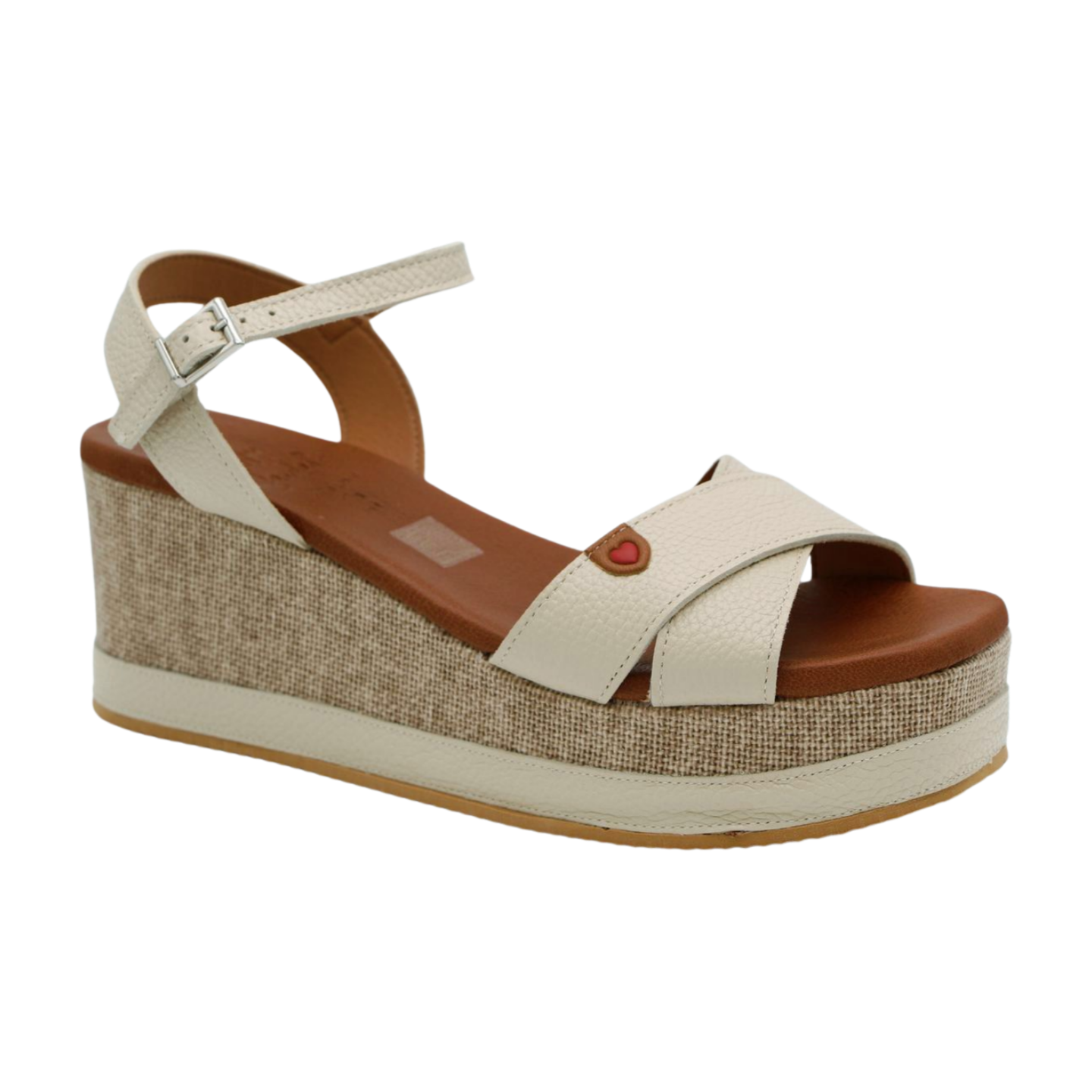 Oh My Sandals Women's Cream Leather Sandals with Criss Cross Strap - Comfortable Summer Casual Shoes for Beach, Vacation & Everyday Wear