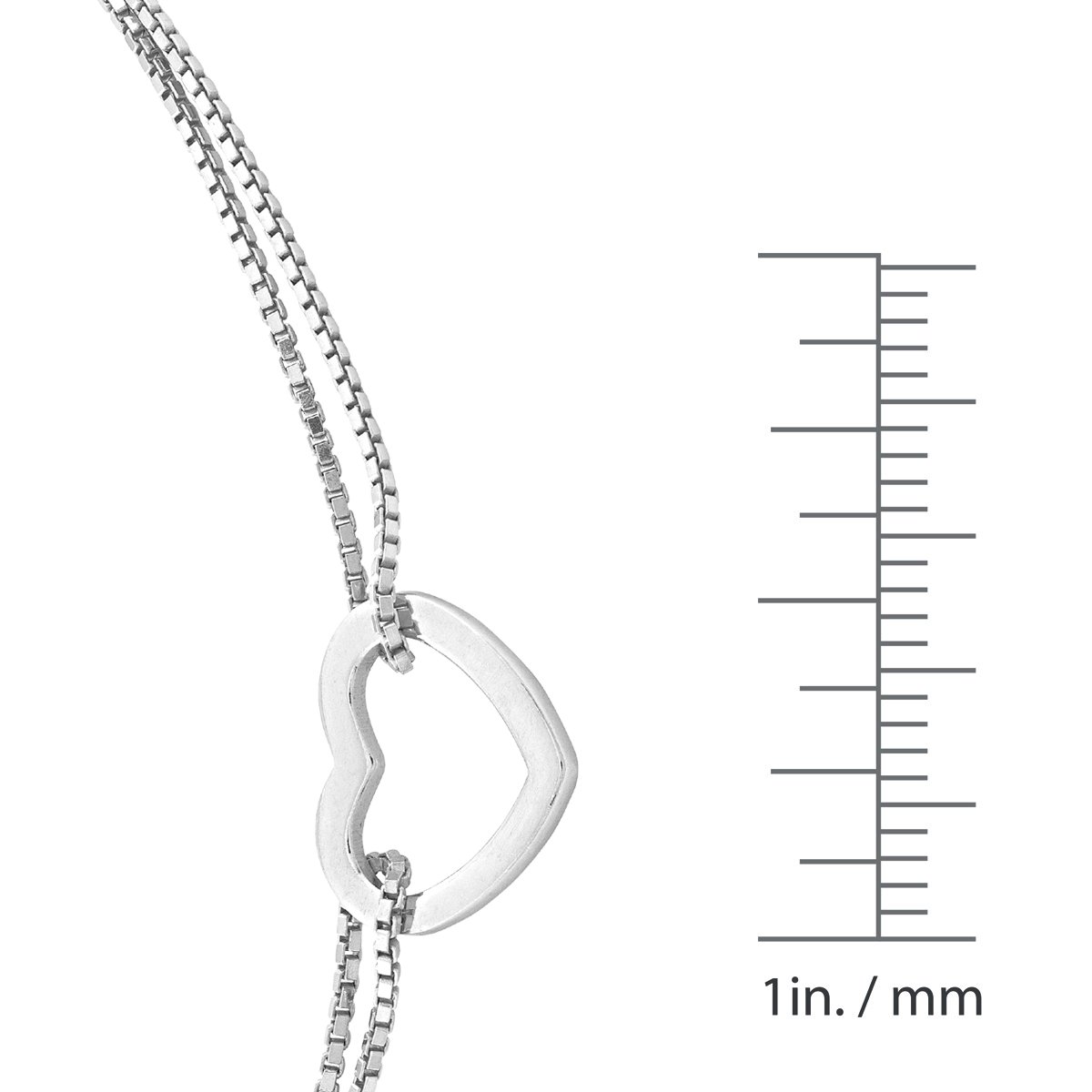 Beaux Bijoux Sterling Silver & 14K Gold Plated Italian Double Strand Heart Beaded Anklet with 9