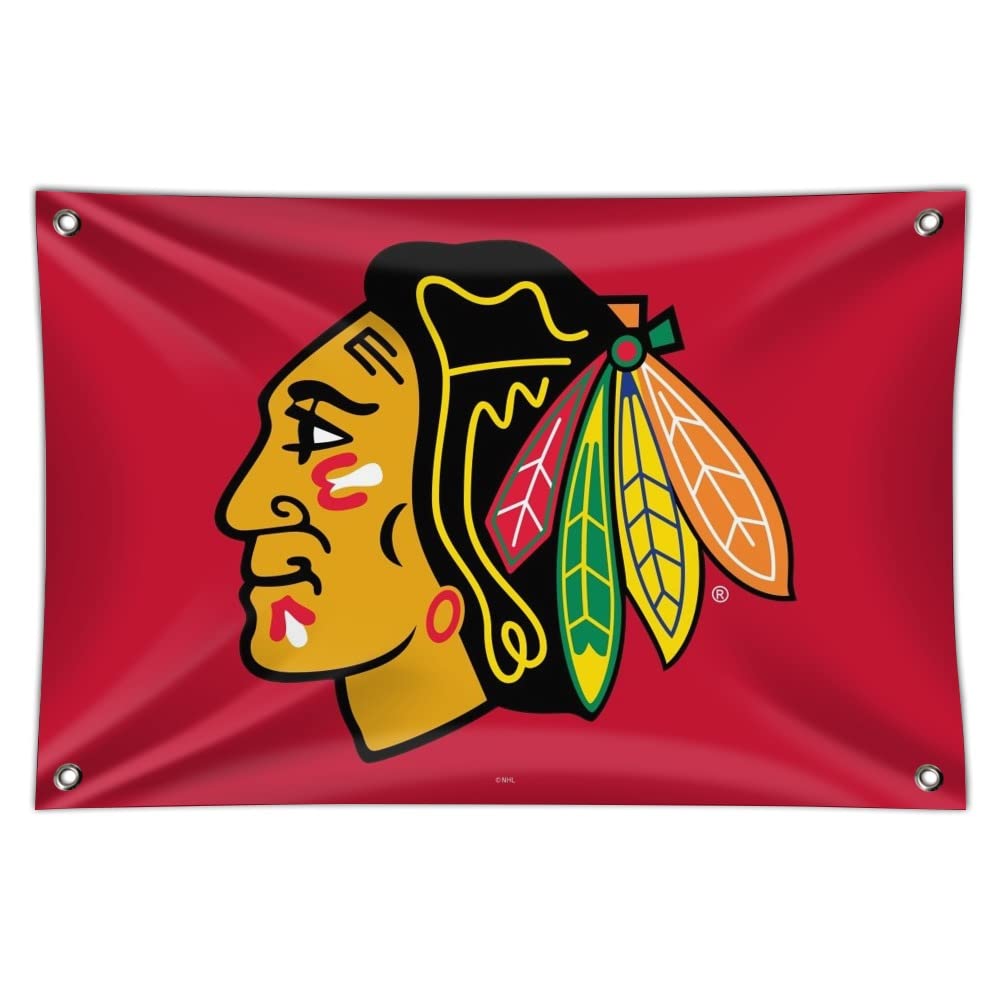 Chicago Blackhawks Logo Metal Wall Sign - Vintage Hockey Decor for Home, Office, Bar & Man Cave - Perfect for Sports Fans & NHL Collectors