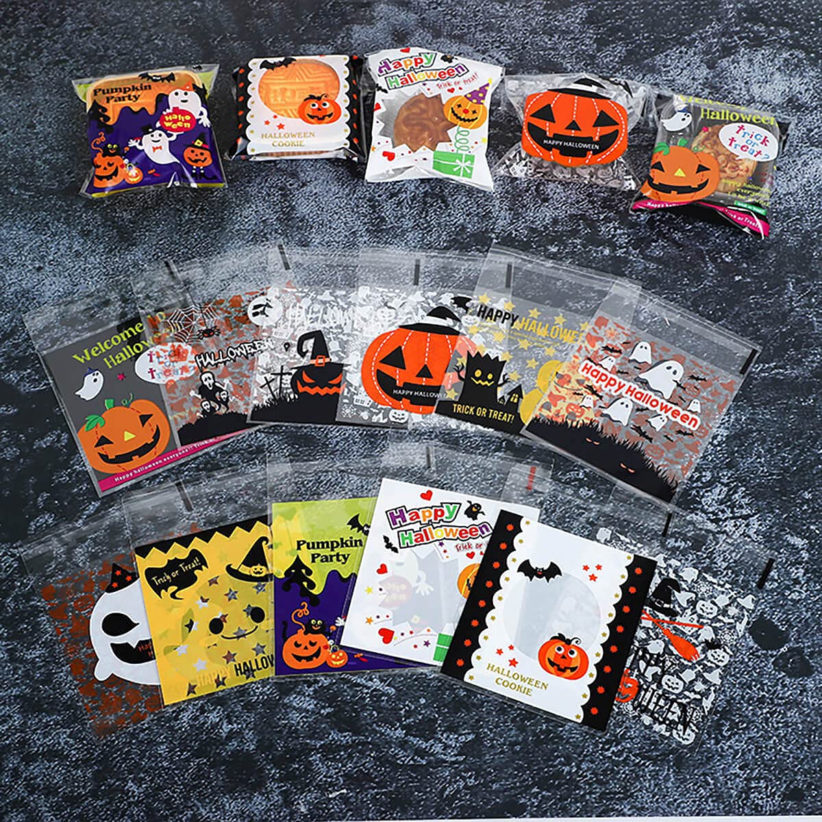 Koara Halloween Candy Bags Self Adhesive - 120 Pack Small Halloween Treat Bags with Ziplock Closure for Trick or Treat, Party Favors, Classroom Rewards & Holiday Gift Giving