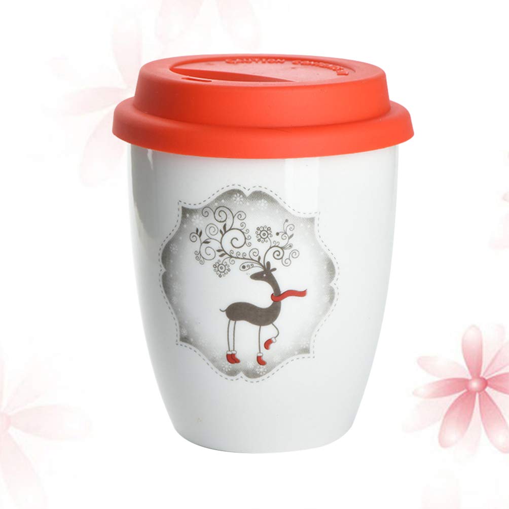 **DOITOOL 380ml Christmas Coffee Mug Set - Elk Antlers Deer Design Xmas Tea Cup for Holiday Gifts, Family, Dad, Mom & Kids - Perfect for Hot Cocoa, Coffee & Holiday Cheer**