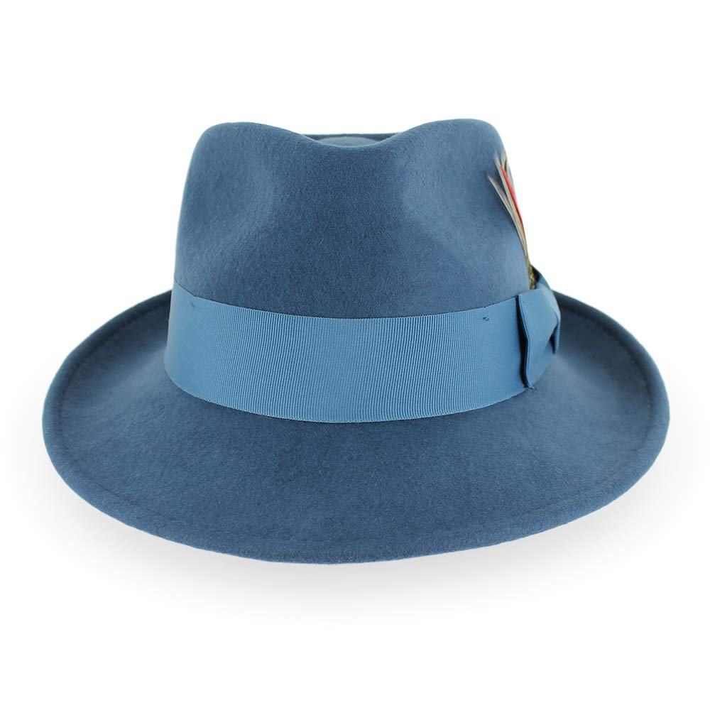 Crushable Wool Fedora Hat - Stain Resistant for Men & Women | Black, Grey, Navy, Brown, Pecan | Casual & Dress Wear