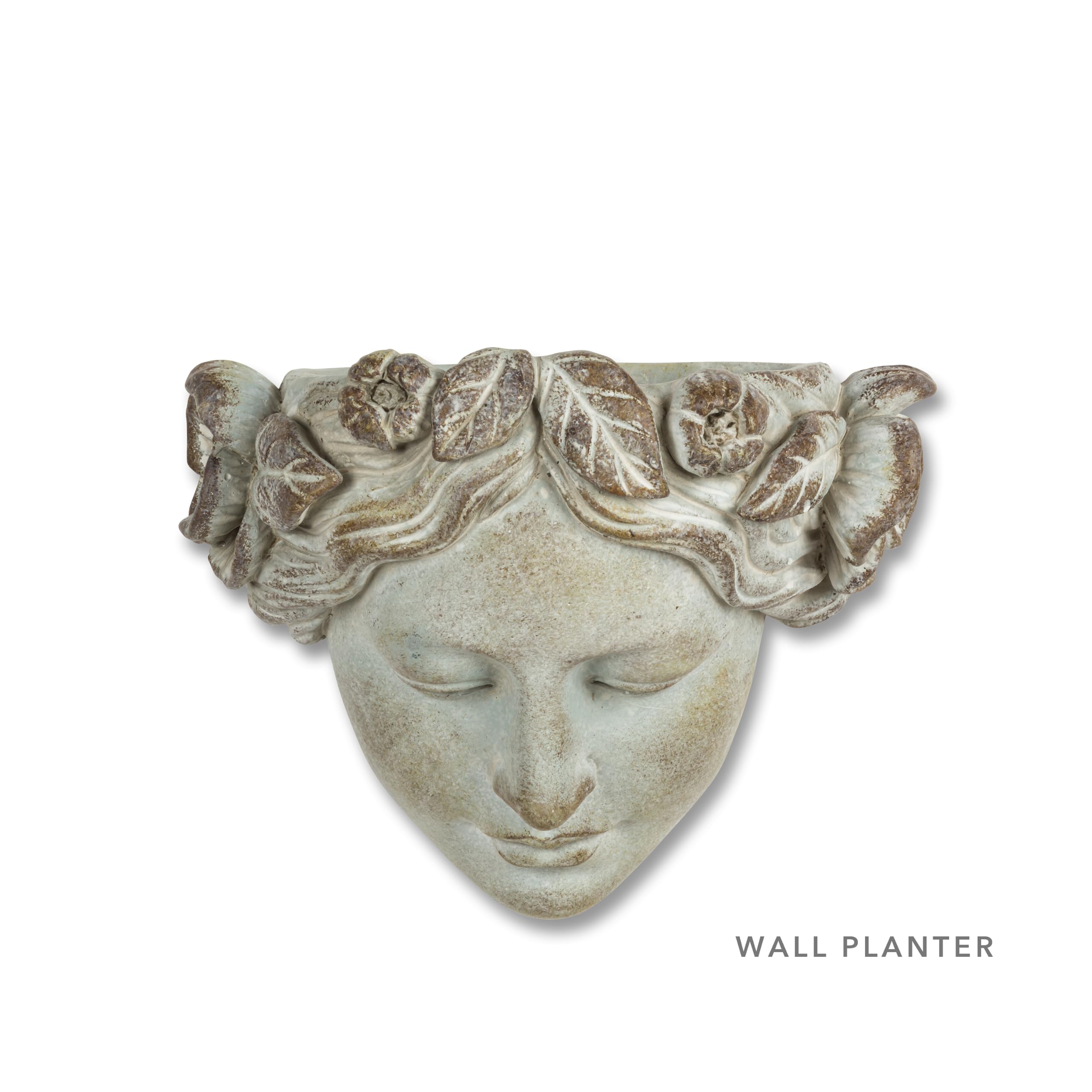 Abbott Collection 27-DEMETER-313 Decorative Cement Planter for Women - 8 Inch Tall Indoor Wall Planter for Succulents, Herbs & Small Plants - Perfect for Home, Office & Garden Decor