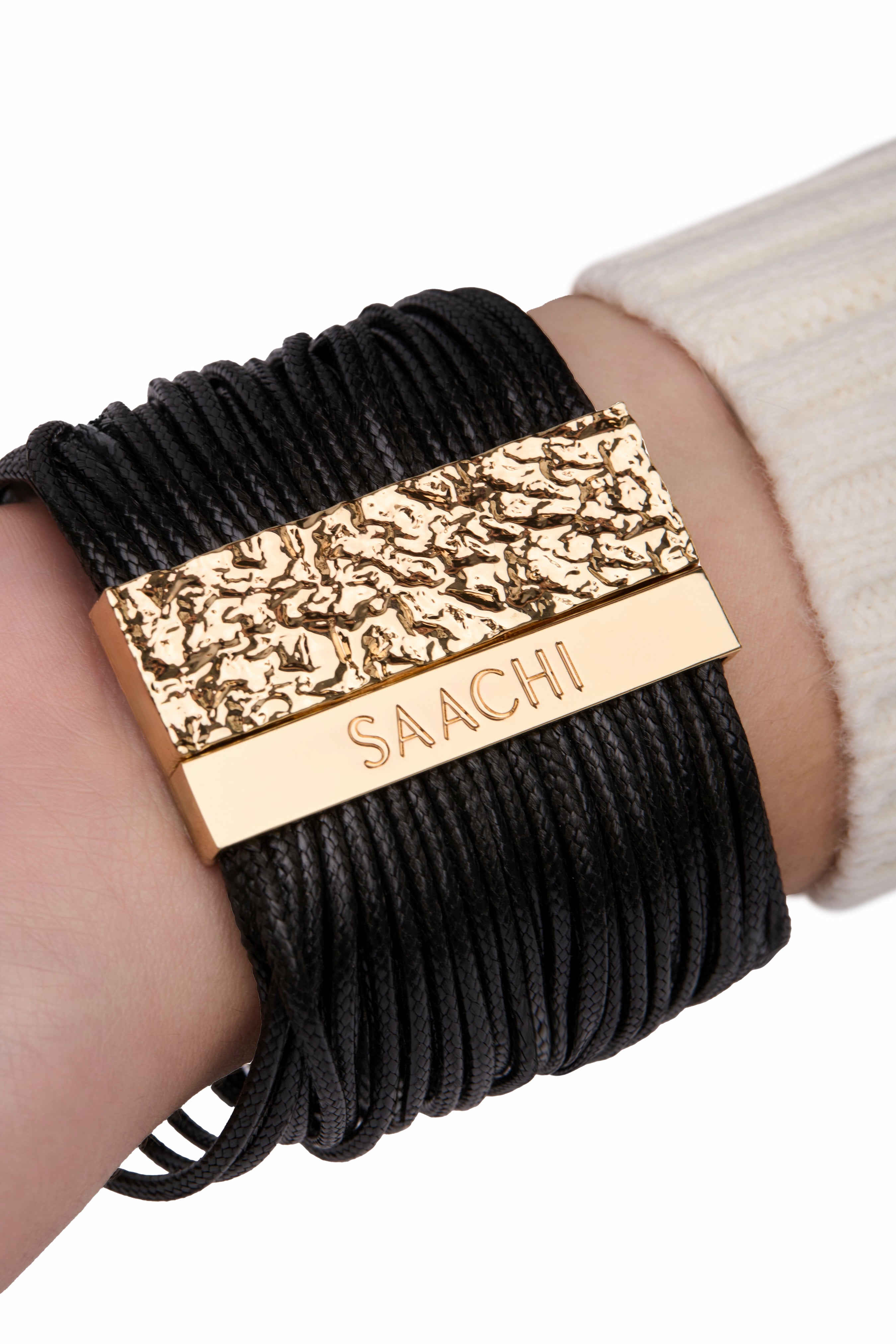 Stylish Metallic Multi Strand Leather Cord Bracelet for Women - Boho Chic Handmade Jewelry Gift for Everyday Wear & Layering