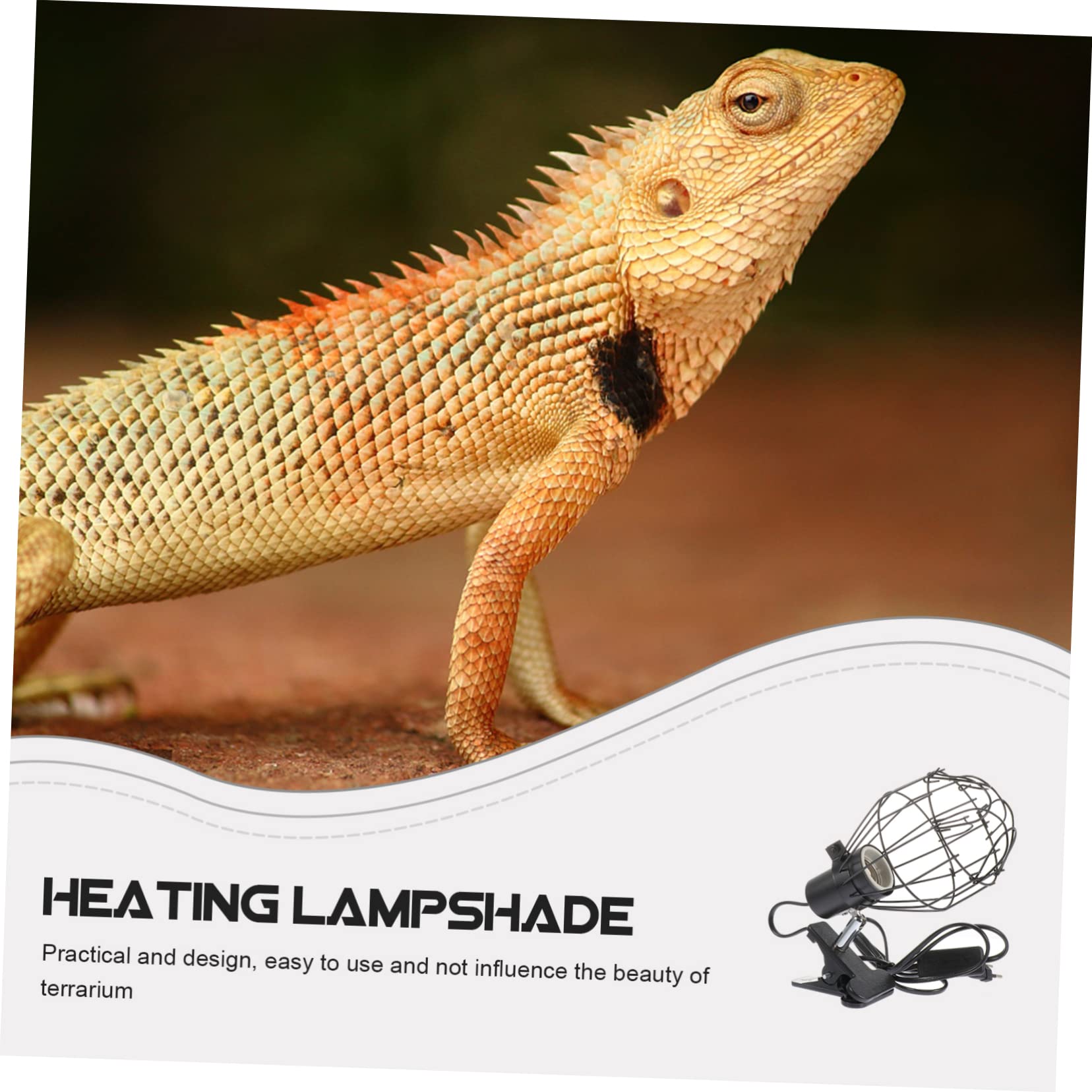 POPETPOP 1pc Reptile Heat Lamp Clip - Durable Iron Lampshade Holder for Reptile Heating Light, Insulated Hollow Cover for Terrariums & Vivariums - Perfect for Lizards, Snakes & Amphibians Habitat Setup