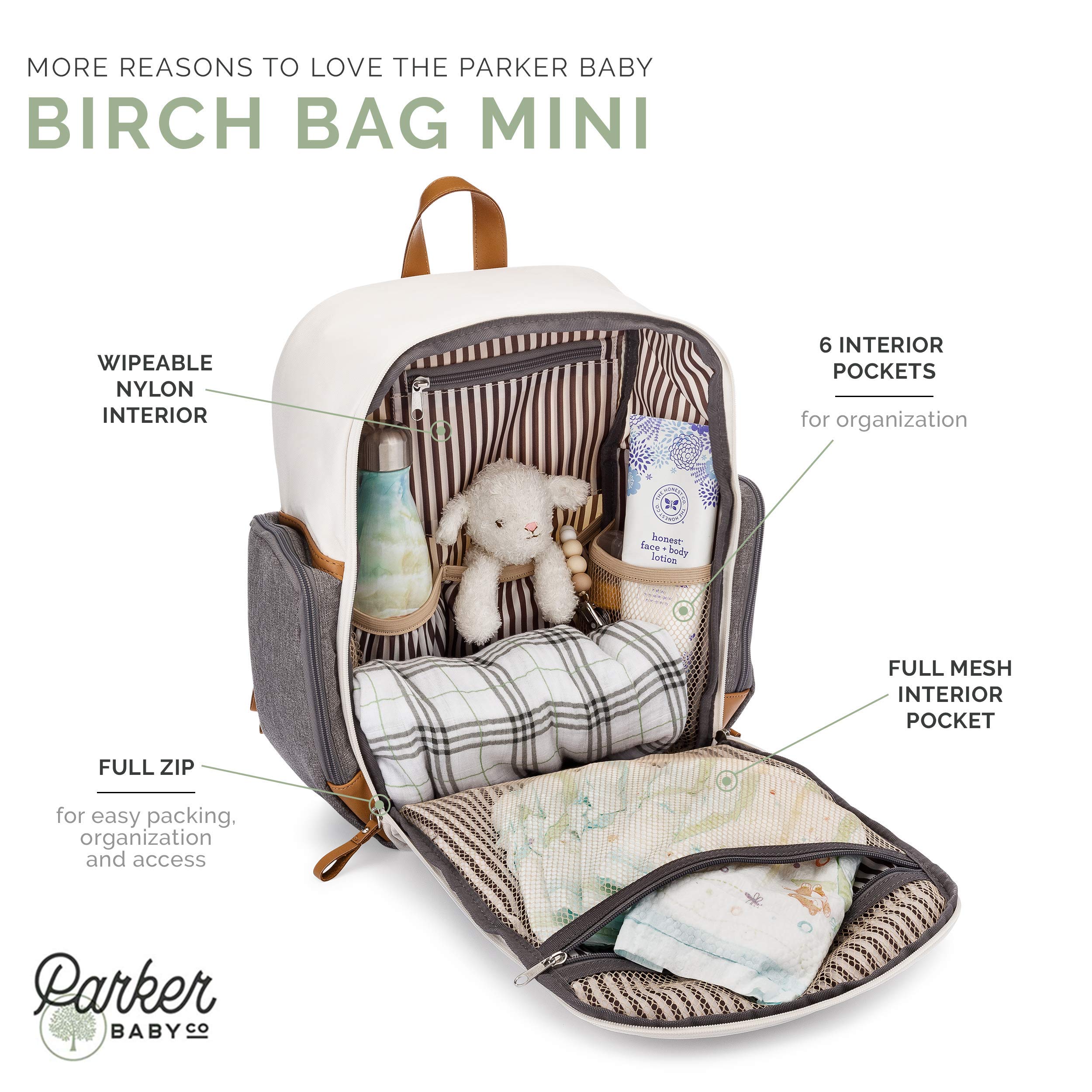 Parker Baby Diaper Backpack - Large Waterproof Diaper Bag with Insulated Pockets & Changing Pad | Perfect for Travel, Daycare & On-the-Go Parents