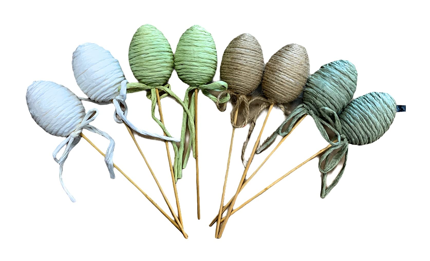 8-Piece Spring Easter Egg Stems - Artificial Egg Picks for Home Decor, Centerpiece Vase Fillers, Windowsill & Mantel Decorations - Farmhouse Style Cake Toppers for Easter Celebrations & All-Season Decor - Perfect for Easter Tablescapes, Spring Parties, and Farmhouse-Themed Home Styling