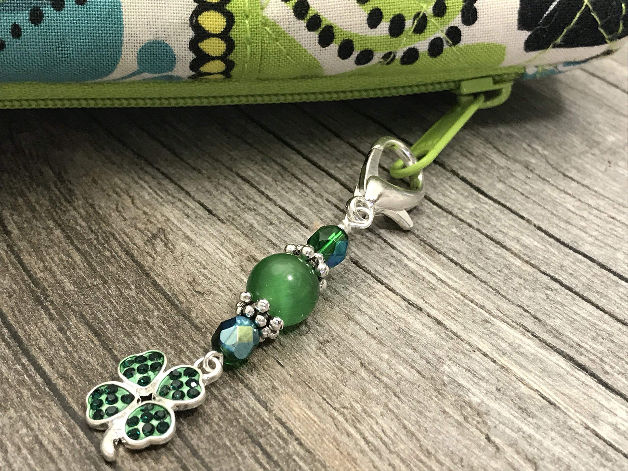 Lucky Clover Zipper Charm - Knitting Progress Keeper for Crafts & DIY