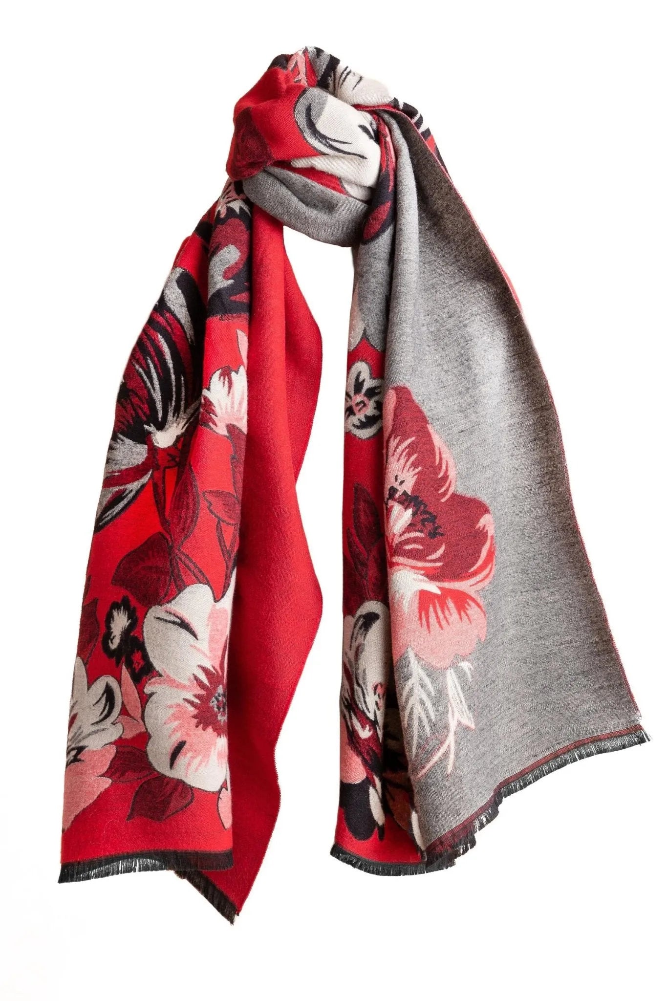 Flower Bloom Reversible Scarf - Soft Lightweight Womens Fashion Accessory for Spring Summer Outfits, Travel & Special Occasions