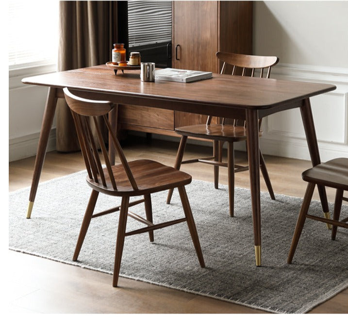 Premium Black Walnut Solid Wood Dining Table - Modern Luxury Light Finish - Perfect for Formal Dining Rooms, Kitchen Nooks & Entertaining Guests