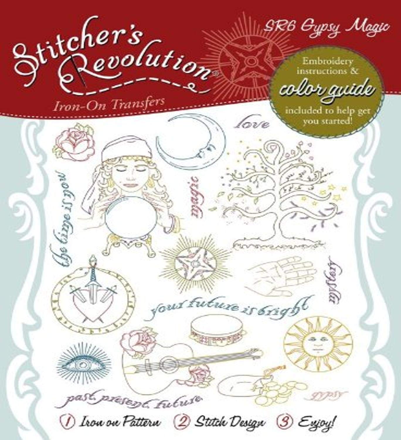 Stitcher's Revolution Gypsy Magic Iron-on Transfer Embroidery Pattern - Easy DIY Craft for Quilting, Sewing & Home Decor Projects