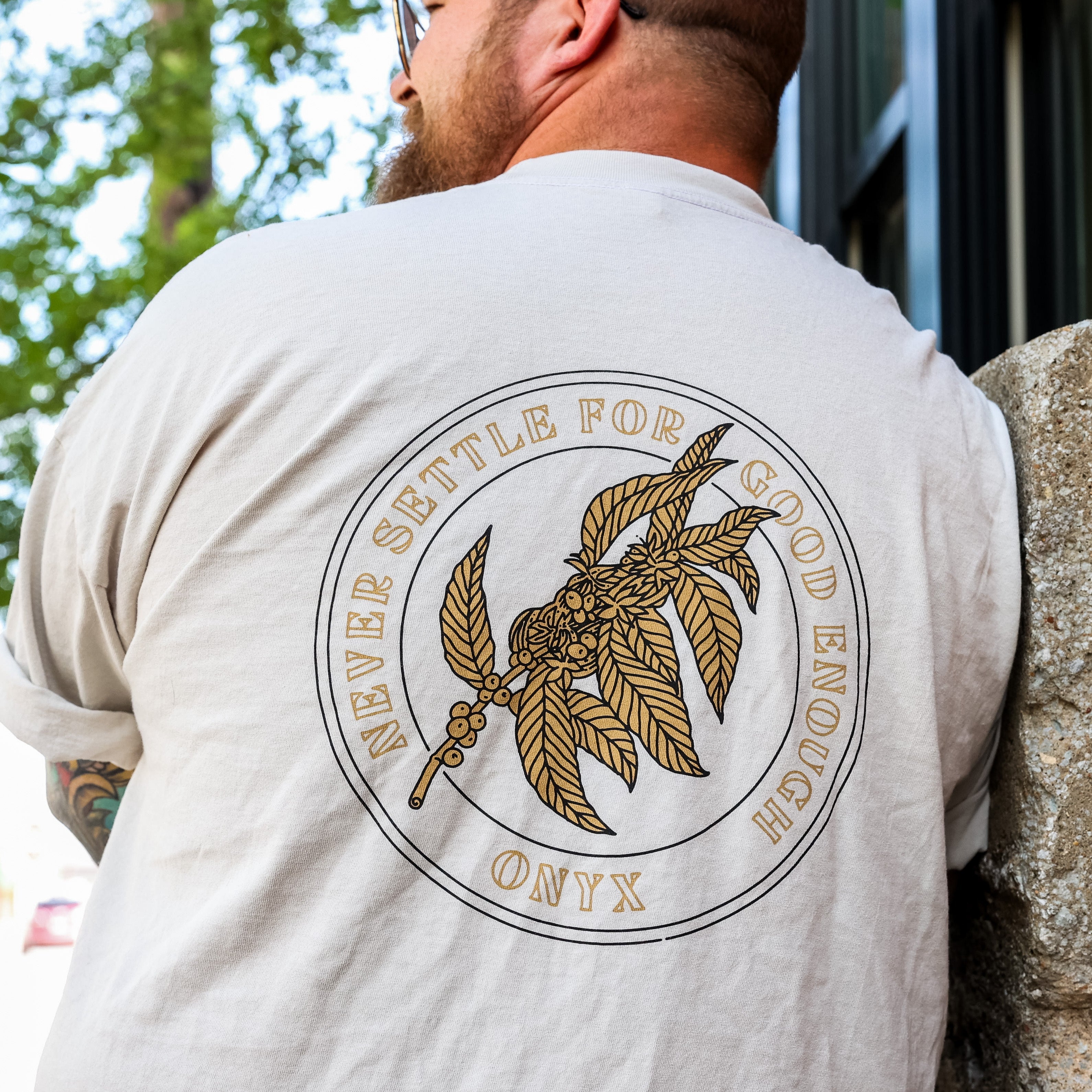 Emblem Pocket Tee - Premium Cotton Crewneck T-Shirt for Men (Natural White) | Casual Wear, Street Style & Everyday Comfort