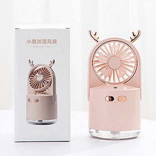 Mini USB Humidifier with Fan - Cute Deer Design, Rechargeable 2000mAh Battery, 2 Mist Modes & 3 Speed Settings, 240ml Capacity for Bedroom, Office, Baby Room, Car & Travel (Green) - Perfect for Dry Air Relief and Aromatherapy