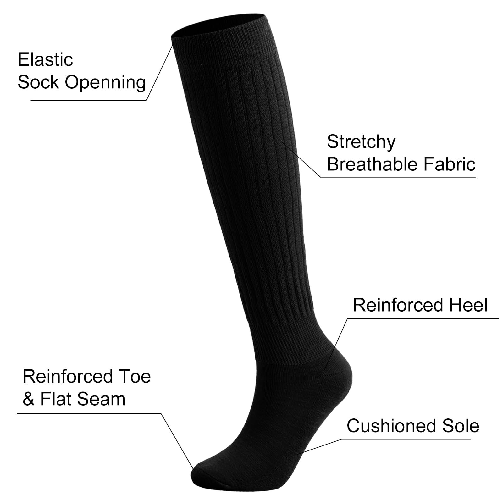 4 Pairs Women's Knee High Socks - Soft Stretchy Boot Socks for Women - Perfect for Winter, Boots & Casual Wear